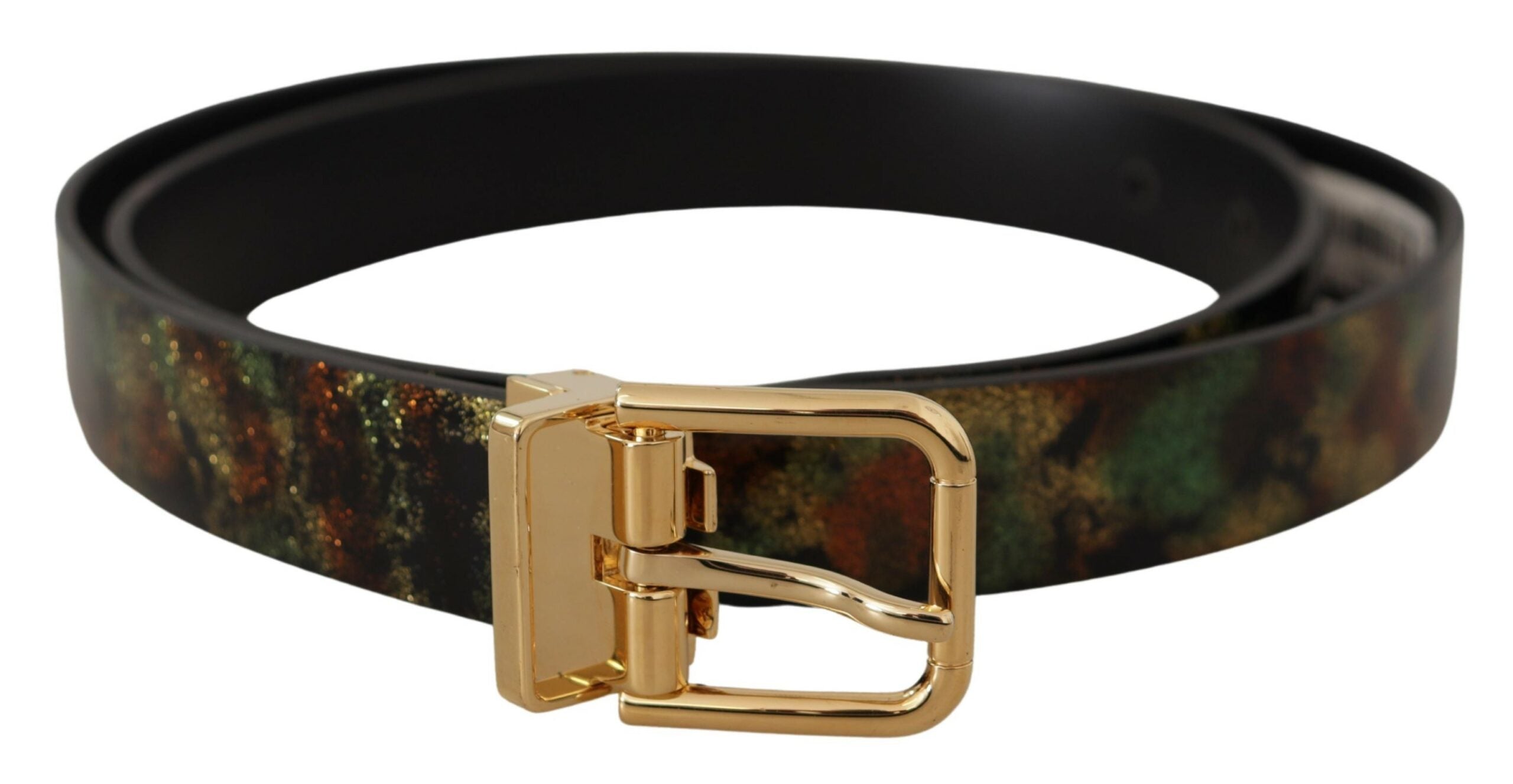 Dolce &amp; Gabbana Ceinture en cuir élégante avec boucle en bronze