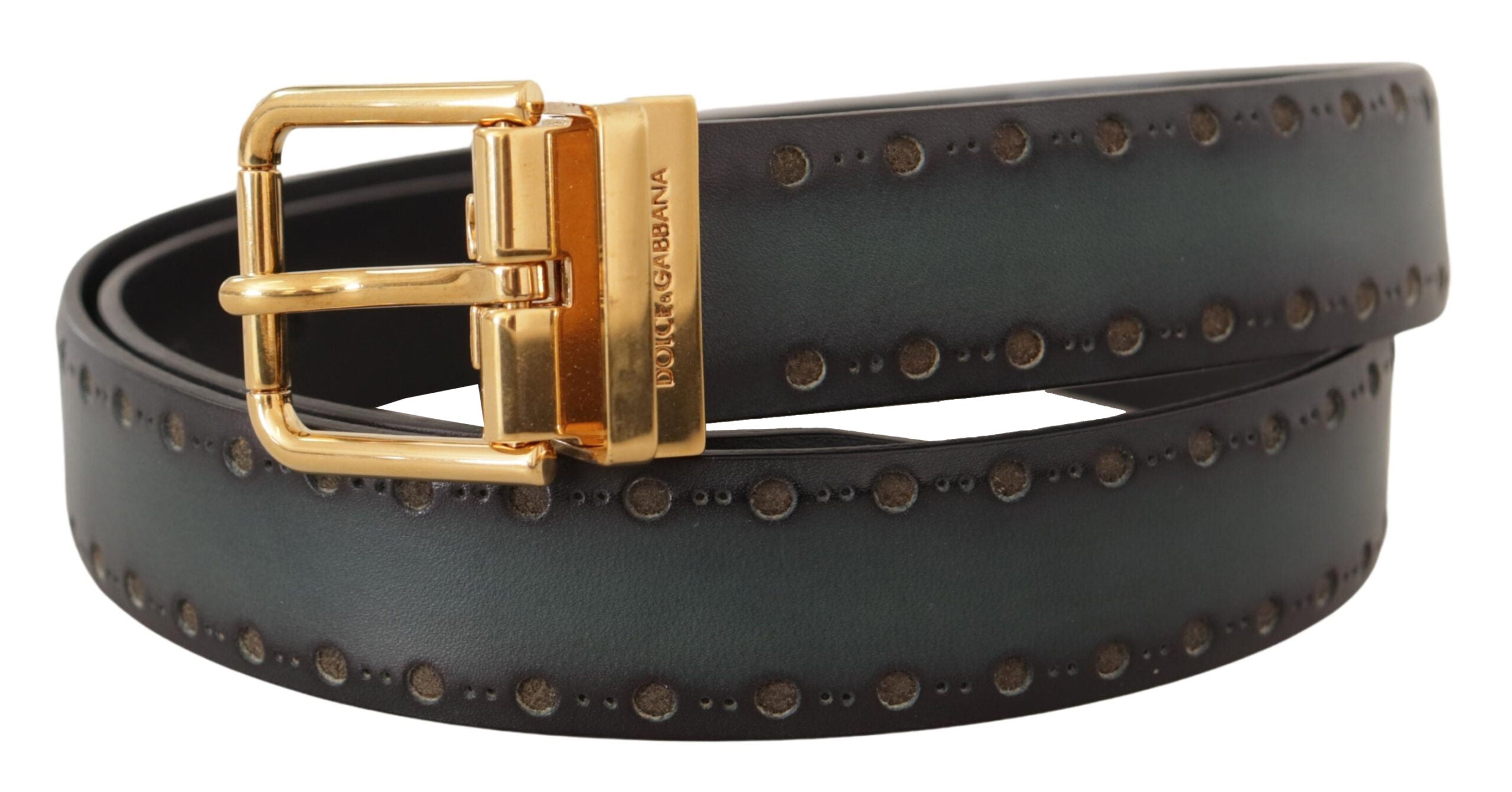 Ceinture en cuir élégance émeraude Dolce &amp; Gabbana