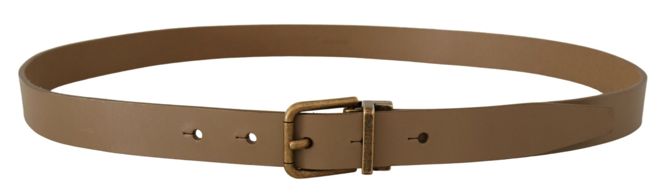 Dolce &amp; Gabbana Ceinture élégante en cuir marron avec boucle en laiton