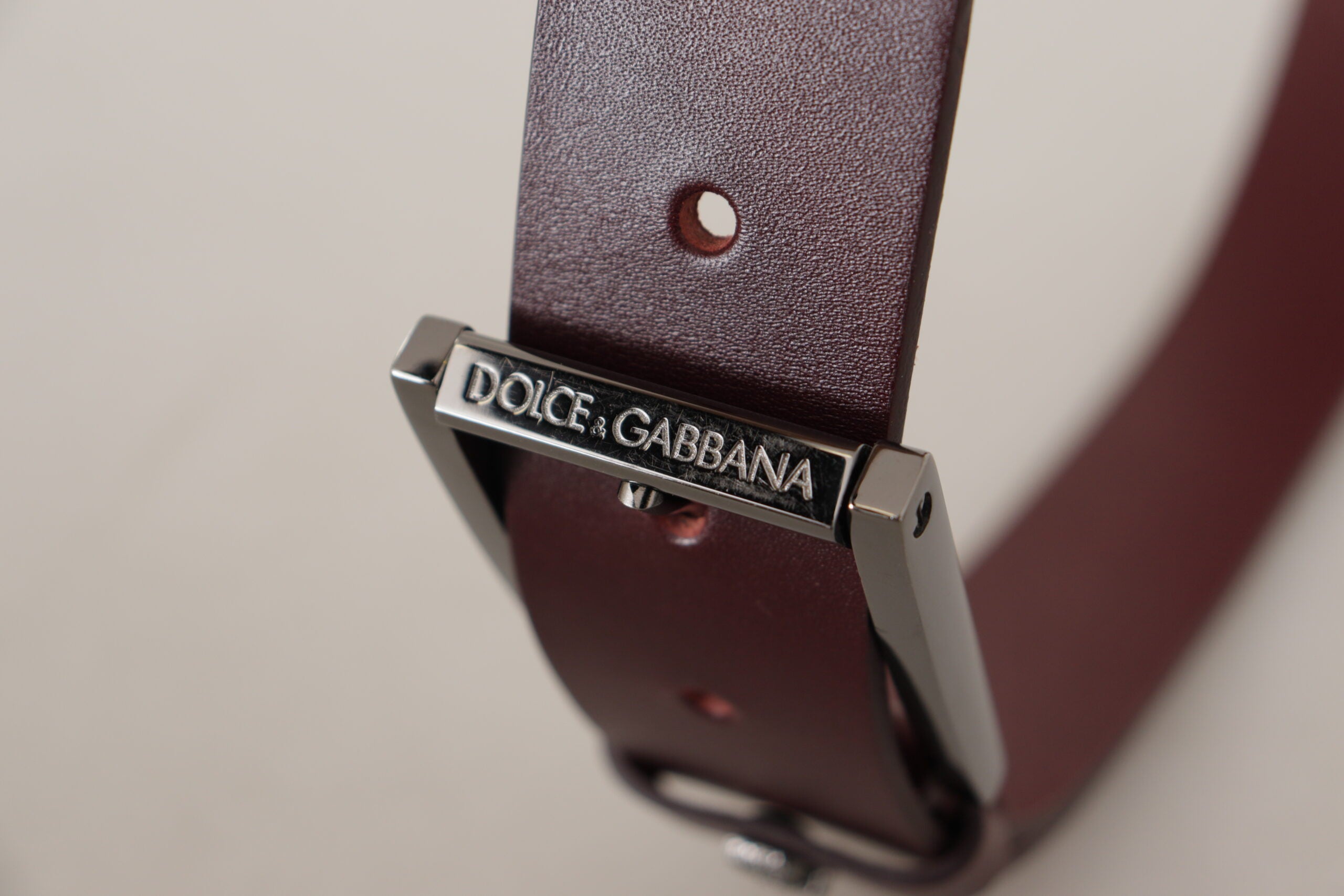 Dolce &amp; Gabbana Ceinture de créateur en cuir marron élégant