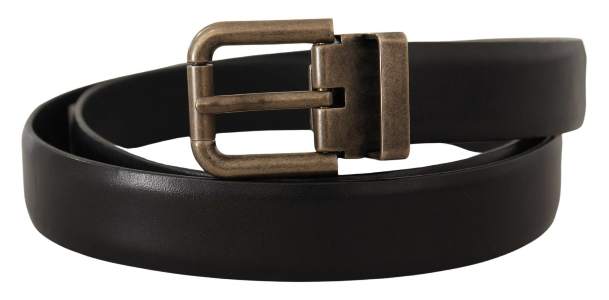 Dolce &amp; Gabbana Ceinture élégante en cuir de veau noir