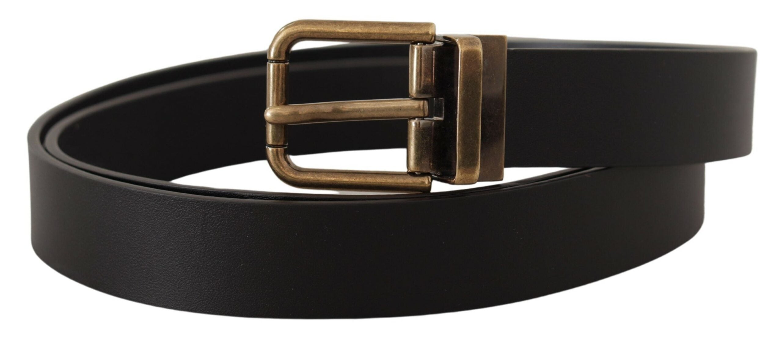 Dolce &amp; Gabbana Ceinture élégante en cuir noir avec boucle vintage