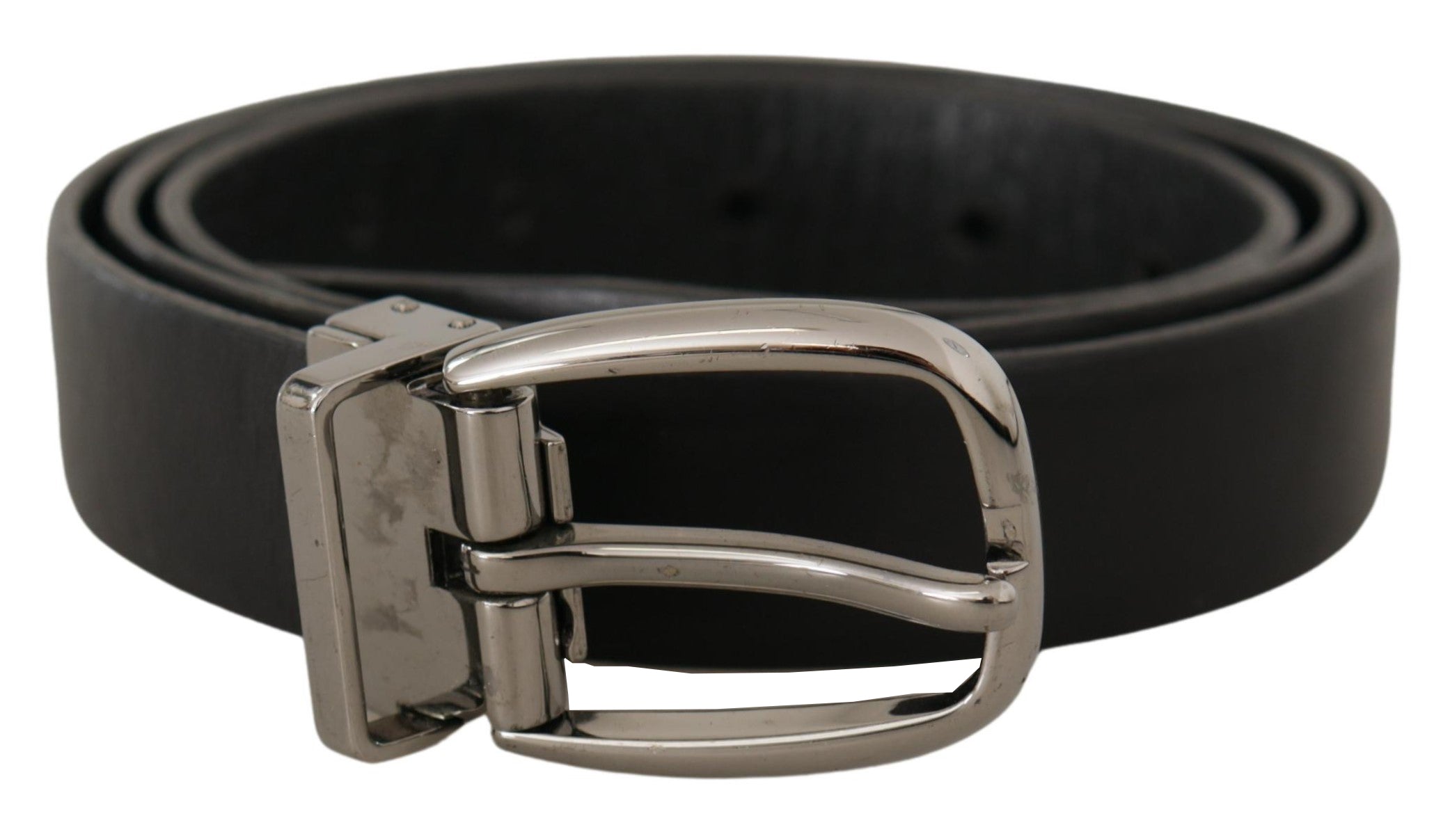 Dolce &amp; Gabbana Ceinture de créateur en cuir noir élégante