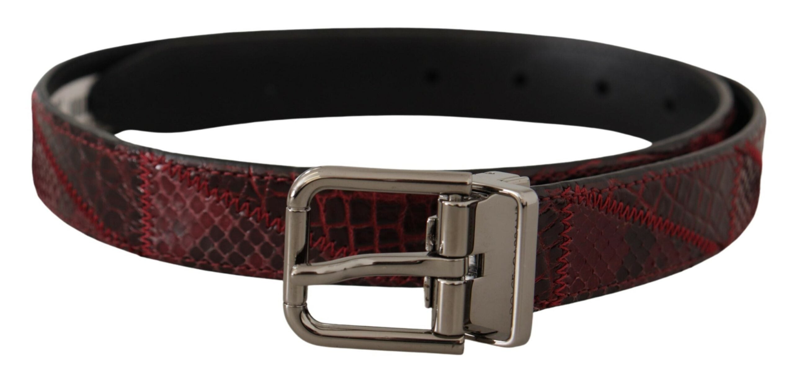 Dolce &amp; Gabbana Ceinture élégante en cuir exotique rouge