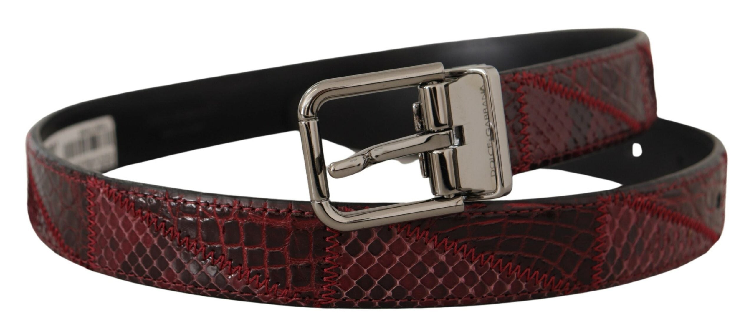 Dolce &amp; Gabbana Ceinture élégante en cuir exotique rouge