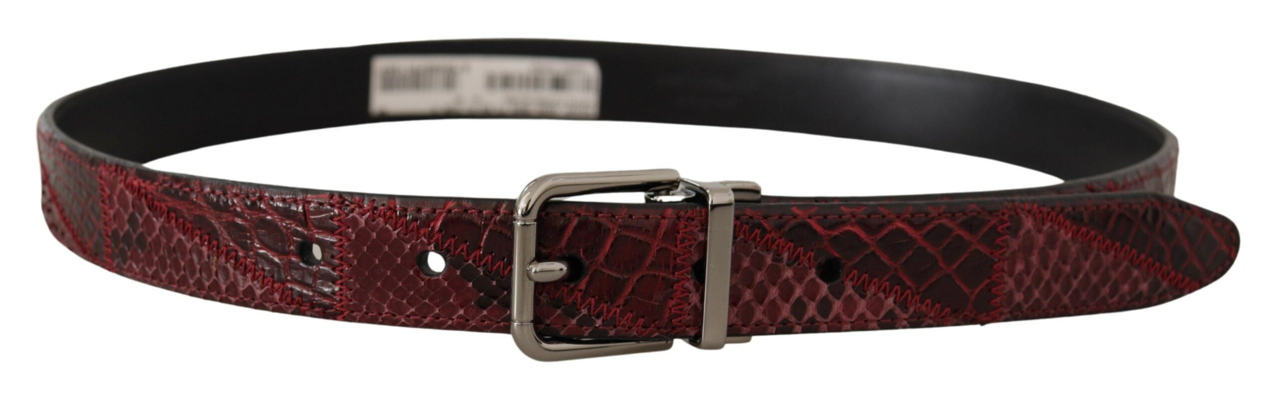 Dolce &amp; Gabbana Ceinture élégante en cuir exotique rouge