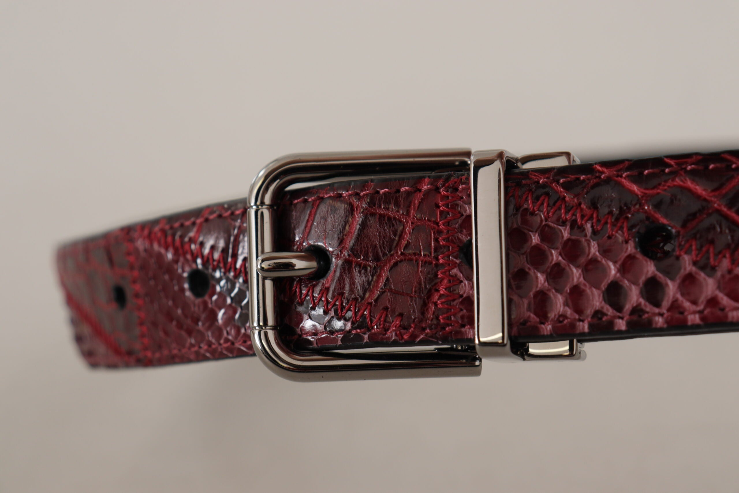 Dolce &amp; Gabbana Ceinture élégante en cuir exotique rouge