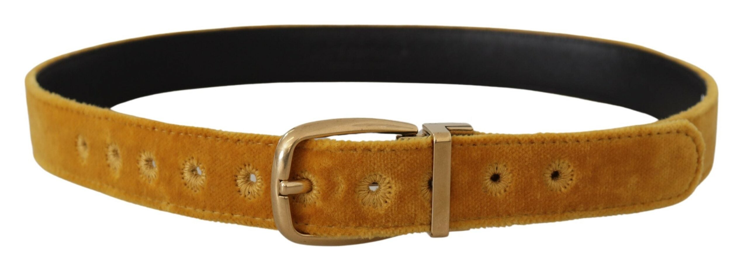 Dolce &amp; Gabbana Ceinture élégante en velours avec boucle dorée pour femme