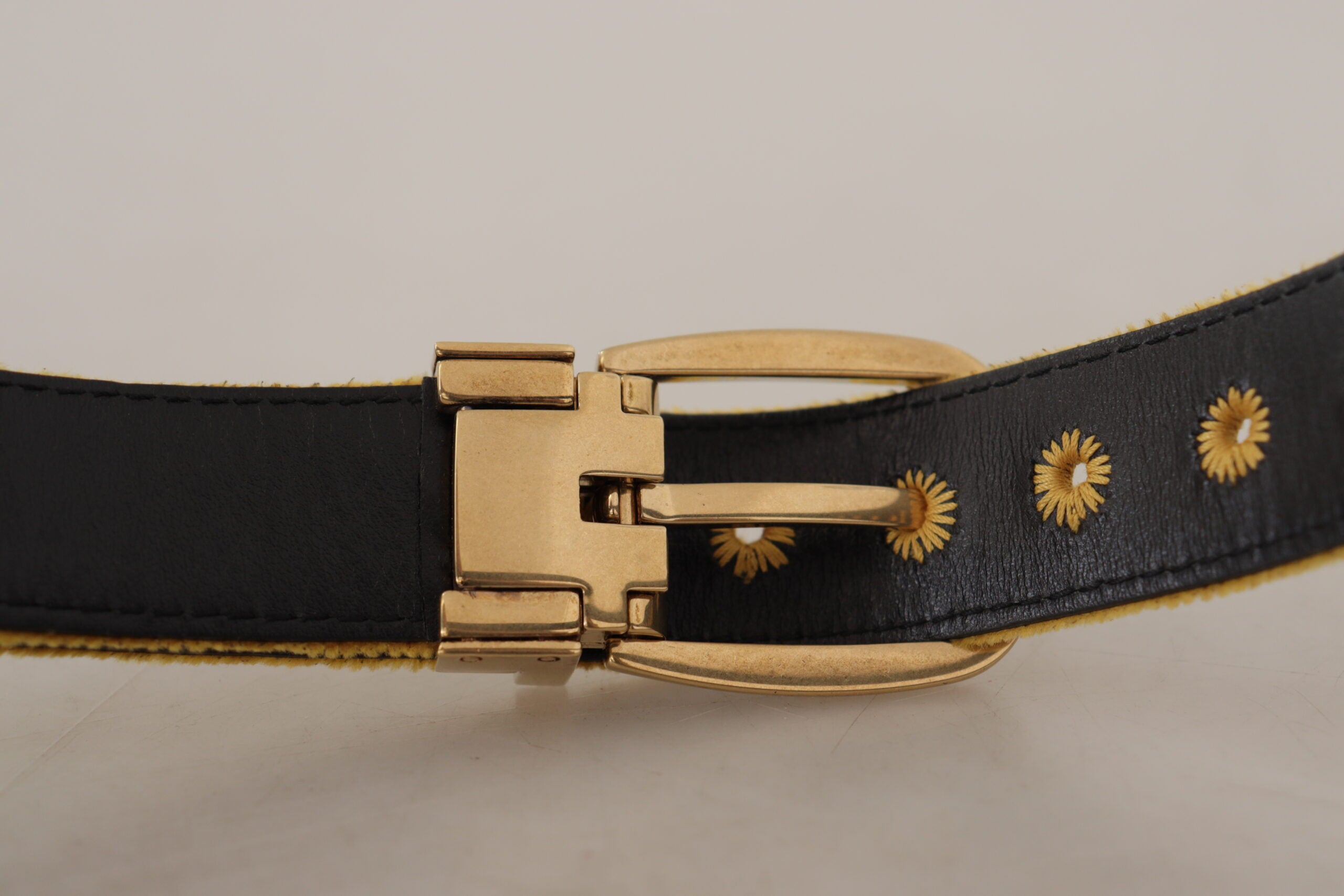 Dolce &amp; Gabbana Ceinture élégante en velours avec boucle dorée pour femme