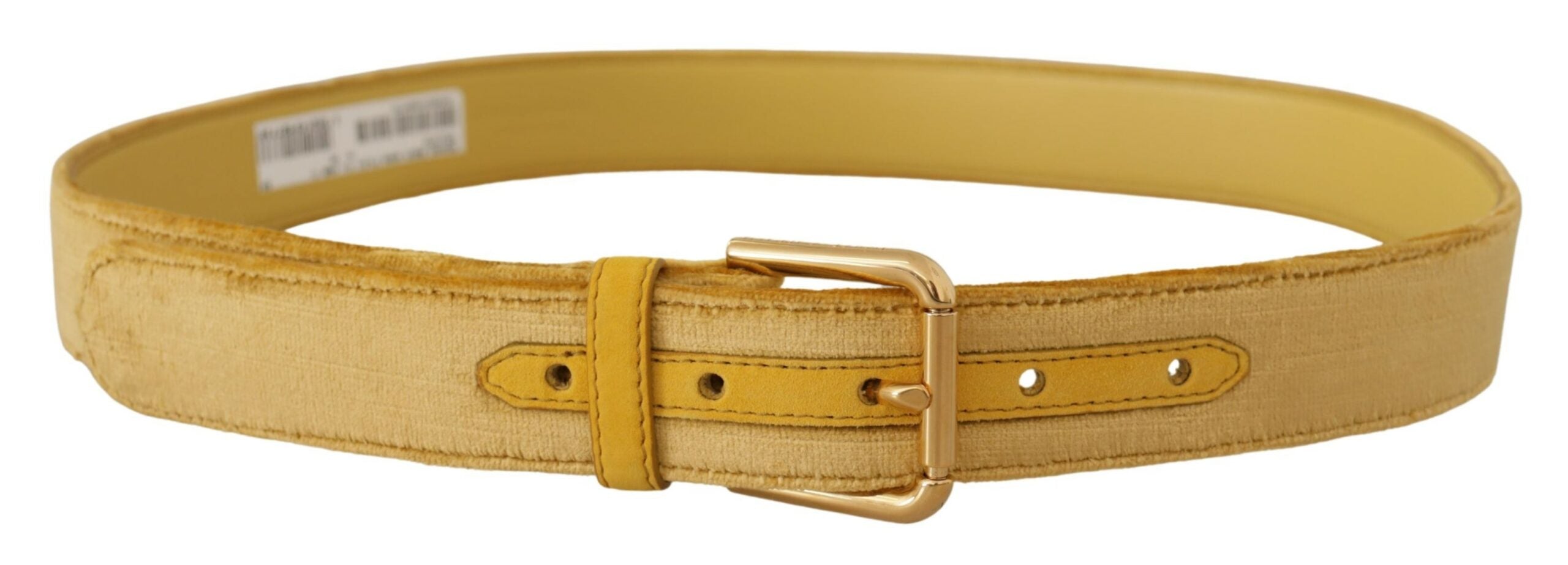 Dolce &amp; Gabbana Ceinture élégante en velours de créateur à boucle dorée