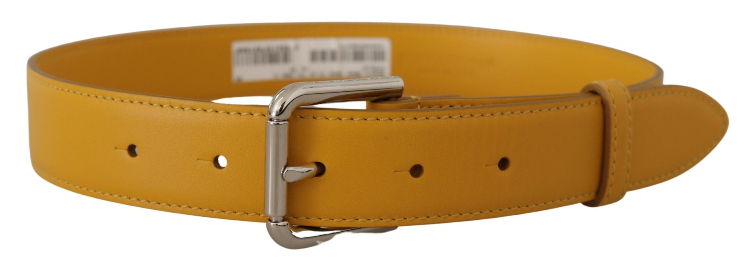 Dolce &amp; Gabbana Ceinture en cuir élégante en jaune soleil