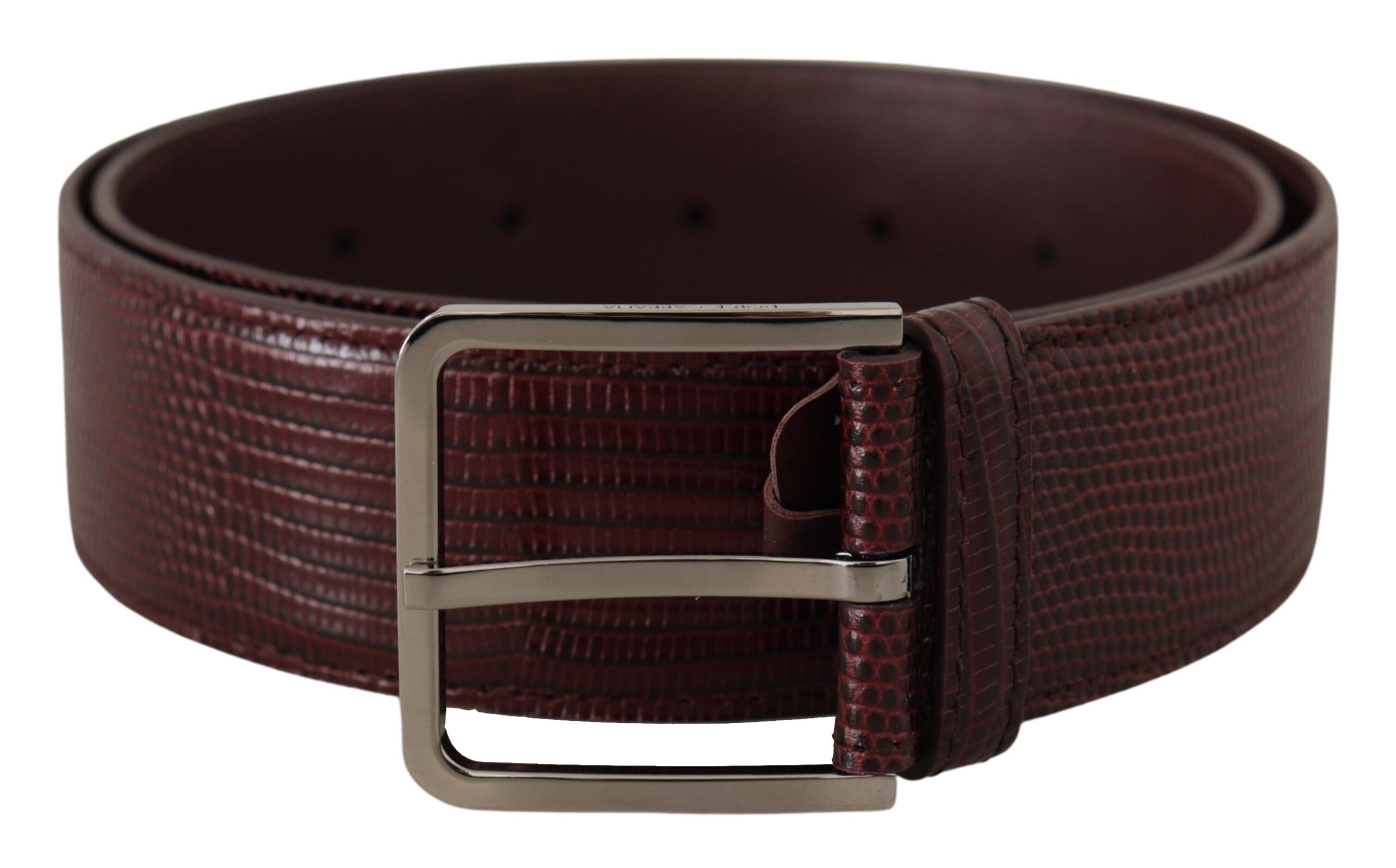 Dolce &amp; Gabbana Ceinture élégante en cuir marron avec boucle gravée