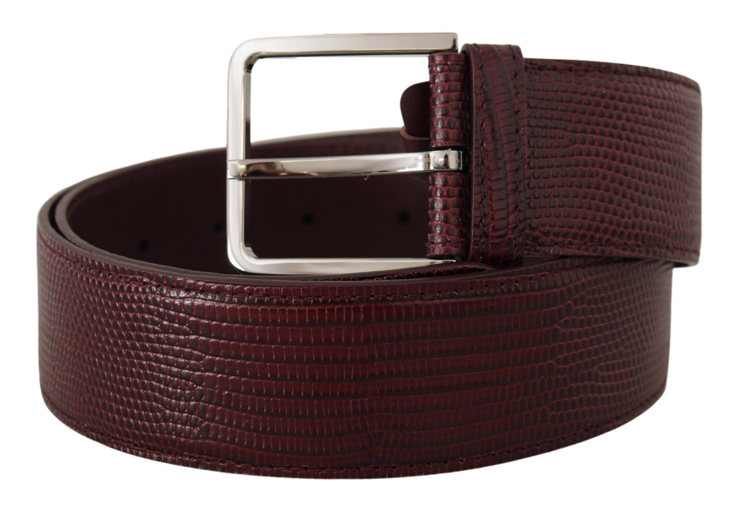 Dolce &amp; Gabbana Ceinture élégante en cuir marron avec boucle gravée