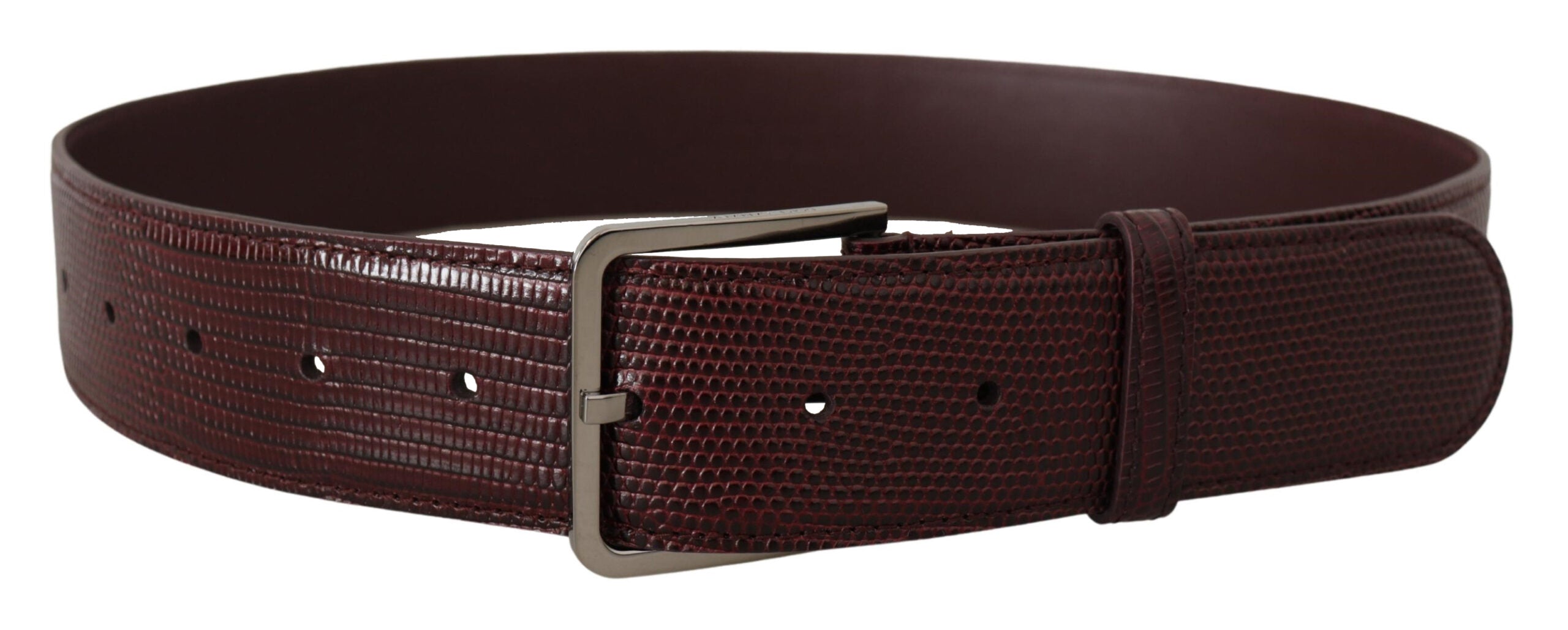 Dolce &amp; Gabbana Ceinture élégante en cuir marron avec boucle gravée