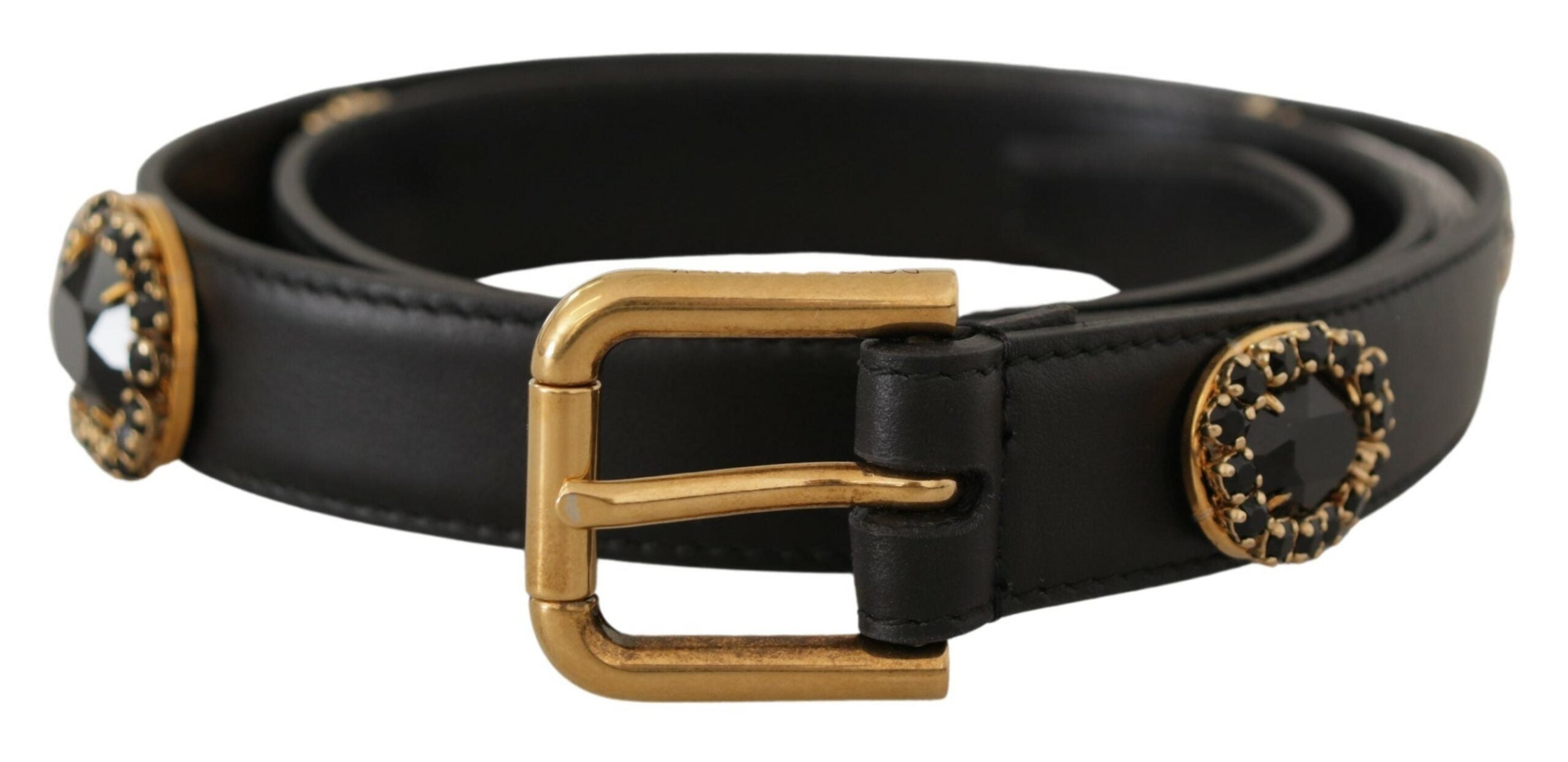 Dolce &amp; Gabbana Ceinture élégante avec logo en cuir noir