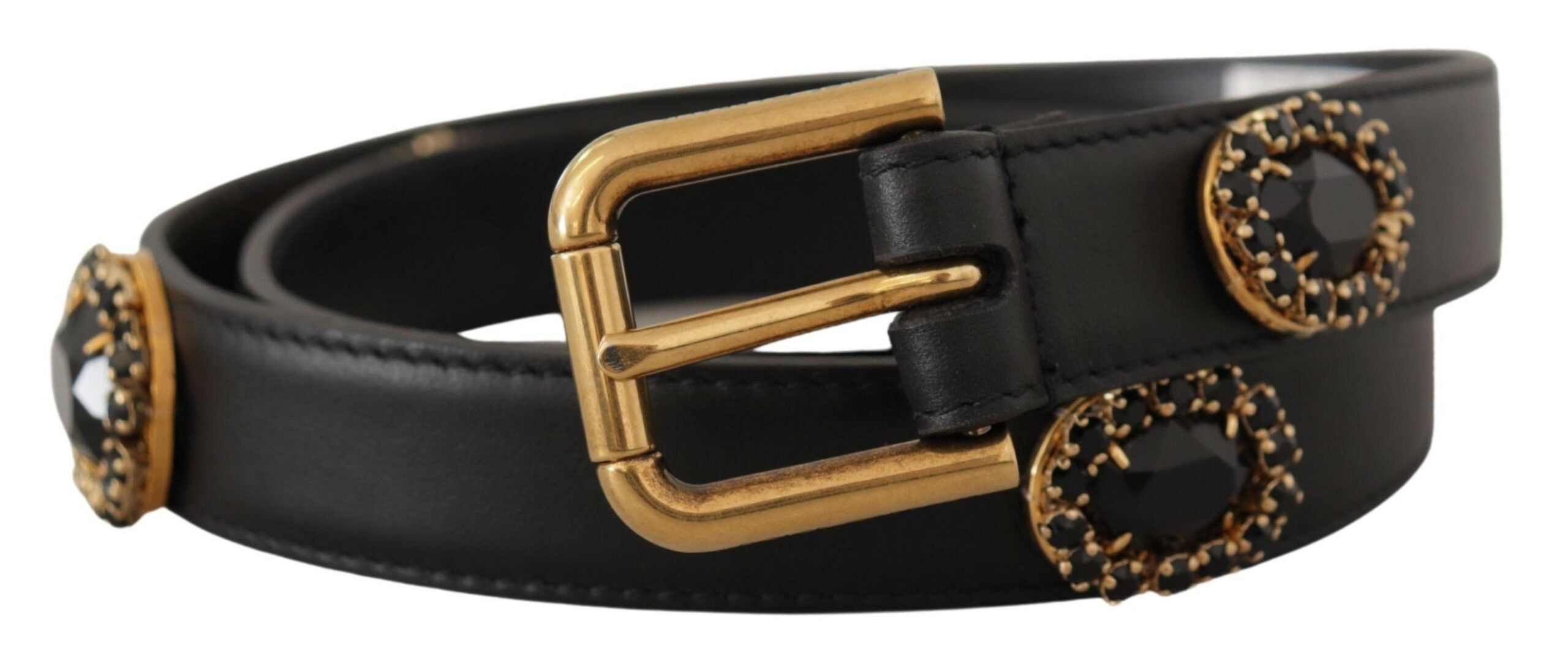 Dolce &amp; Gabbana Ceinture élégante avec logo en cuir noir