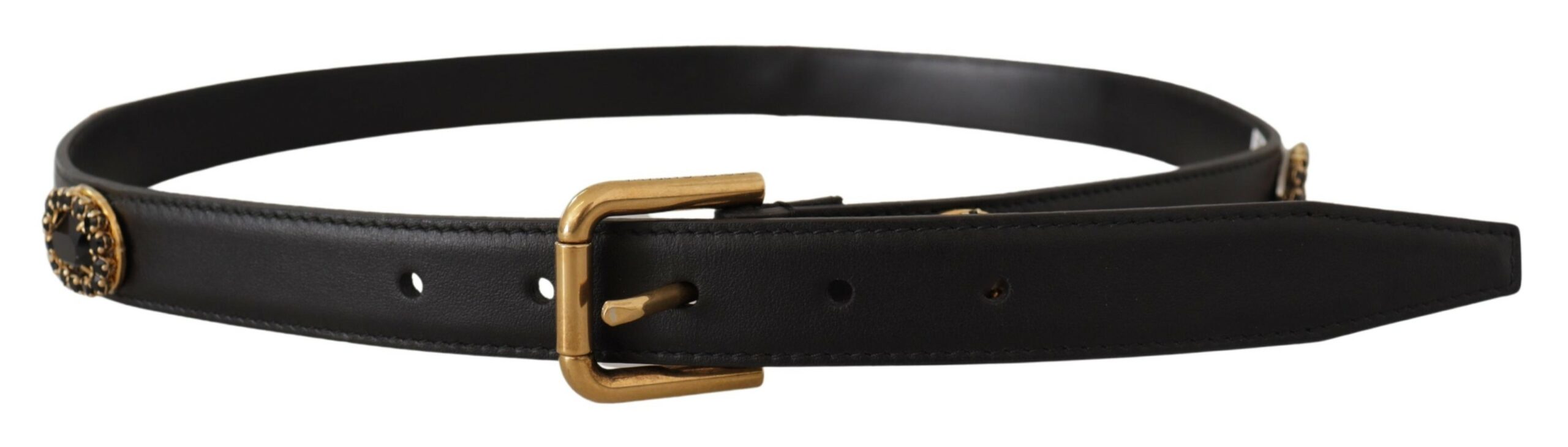 Dolce &amp; Gabbana Ceinture élégante avec logo en cuir noir