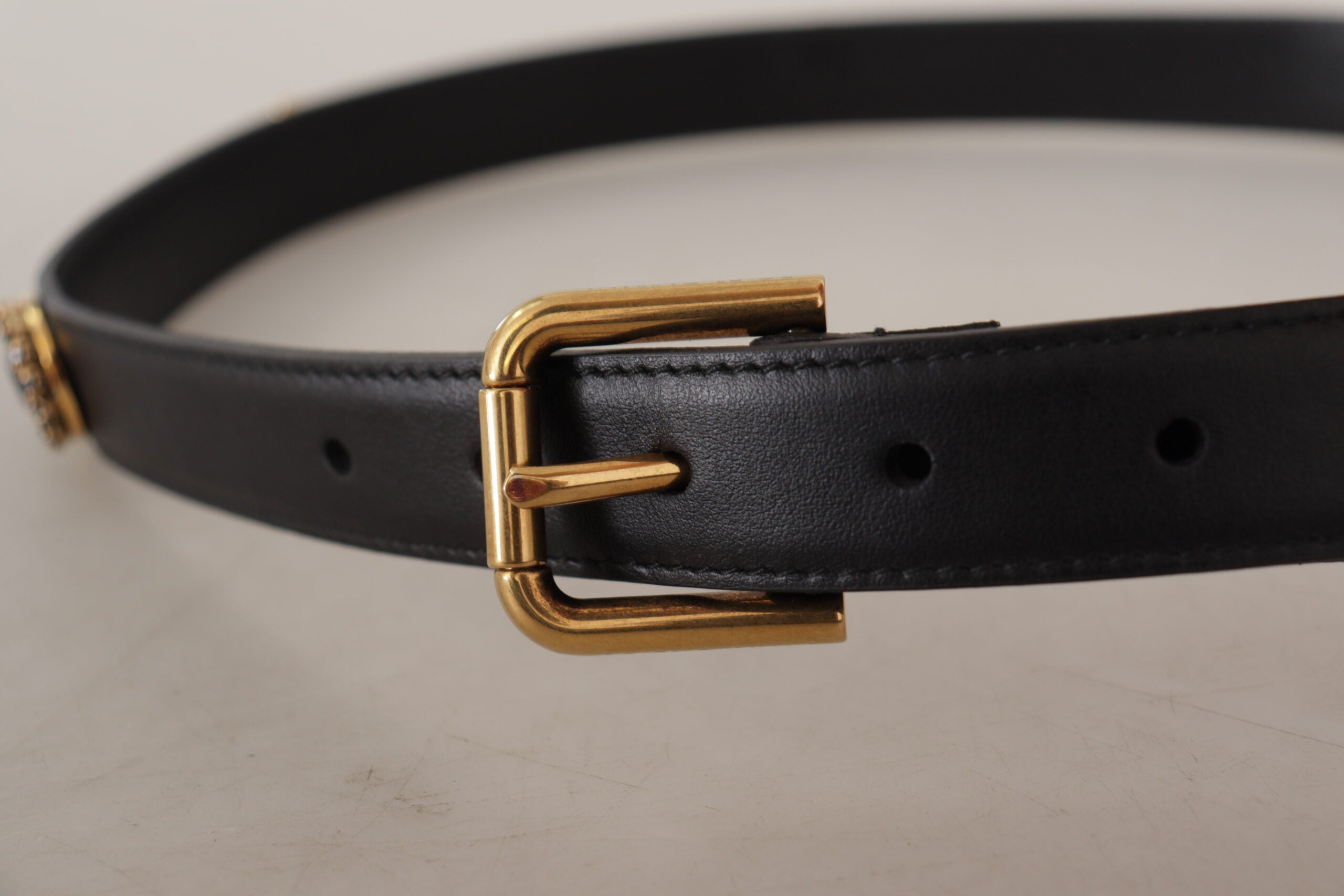 Dolce &amp; Gabbana Ceinture élégante avec logo en cuir noir