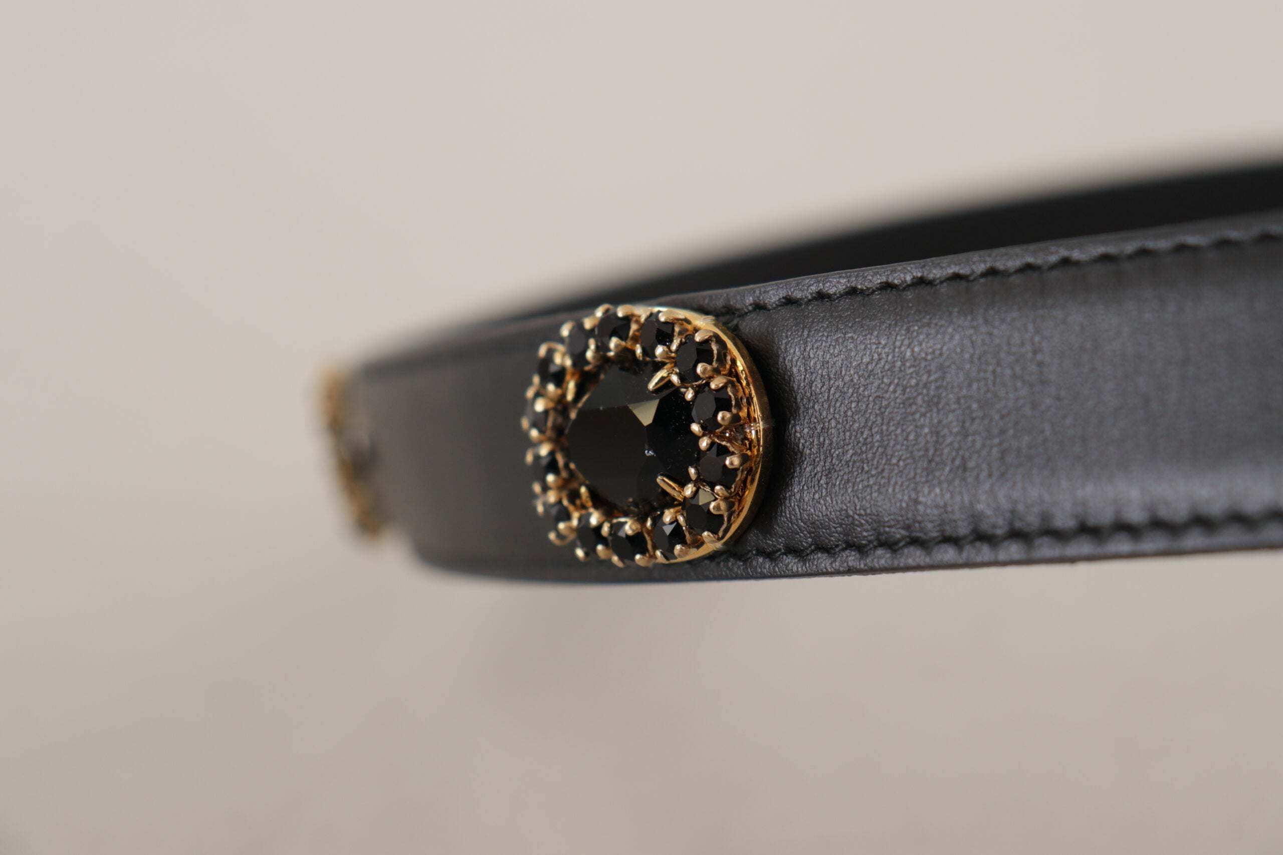 Dolce &amp; Gabbana Ceinture élégante avec logo en cuir noir