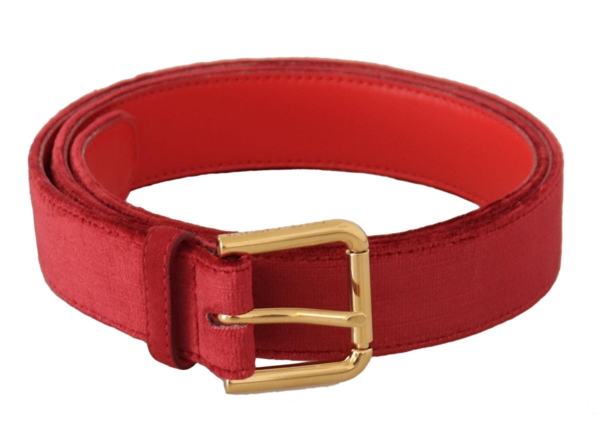 Dolce &amp; Gabbana Ceinture de créateur en daim rouge élégante