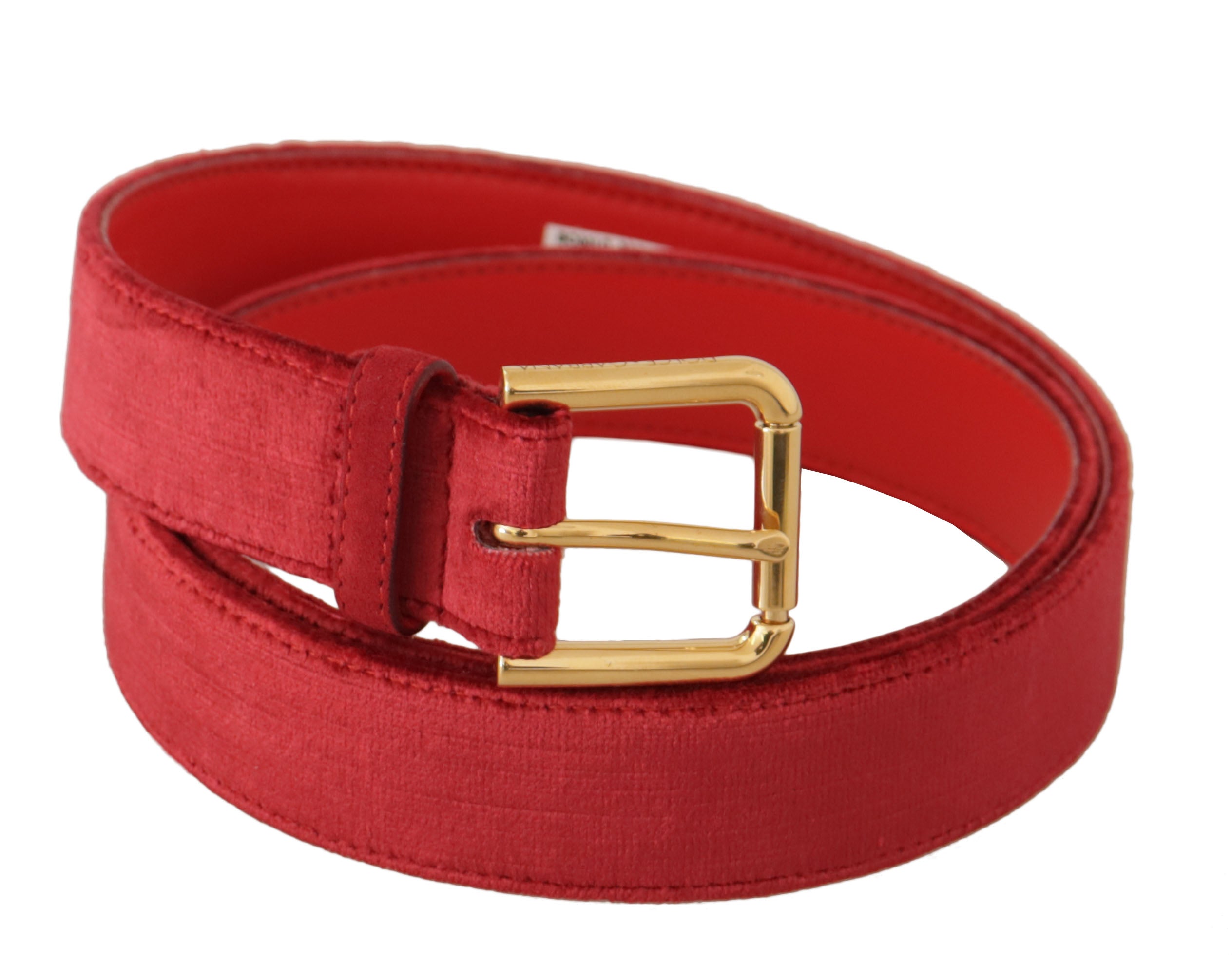 Dolce &amp; Gabbana Ceinture de créateur en daim rouge élégante