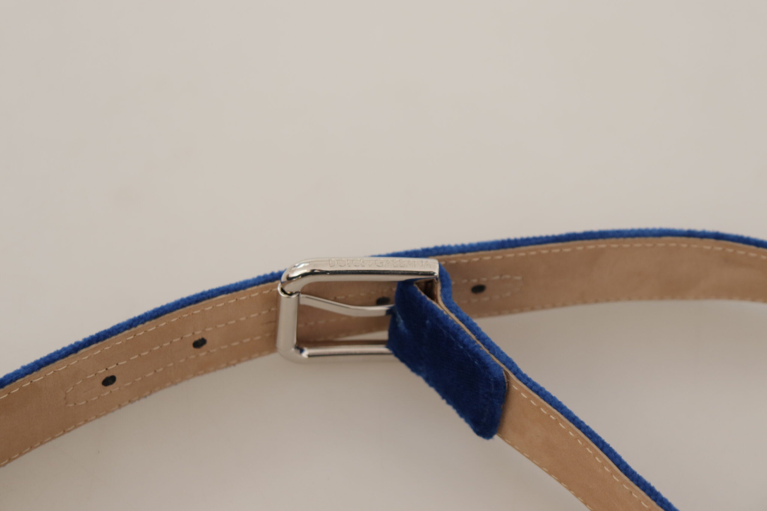 Dolce &amp; Gabbana Ceinture élégante en velours avec logo en métal