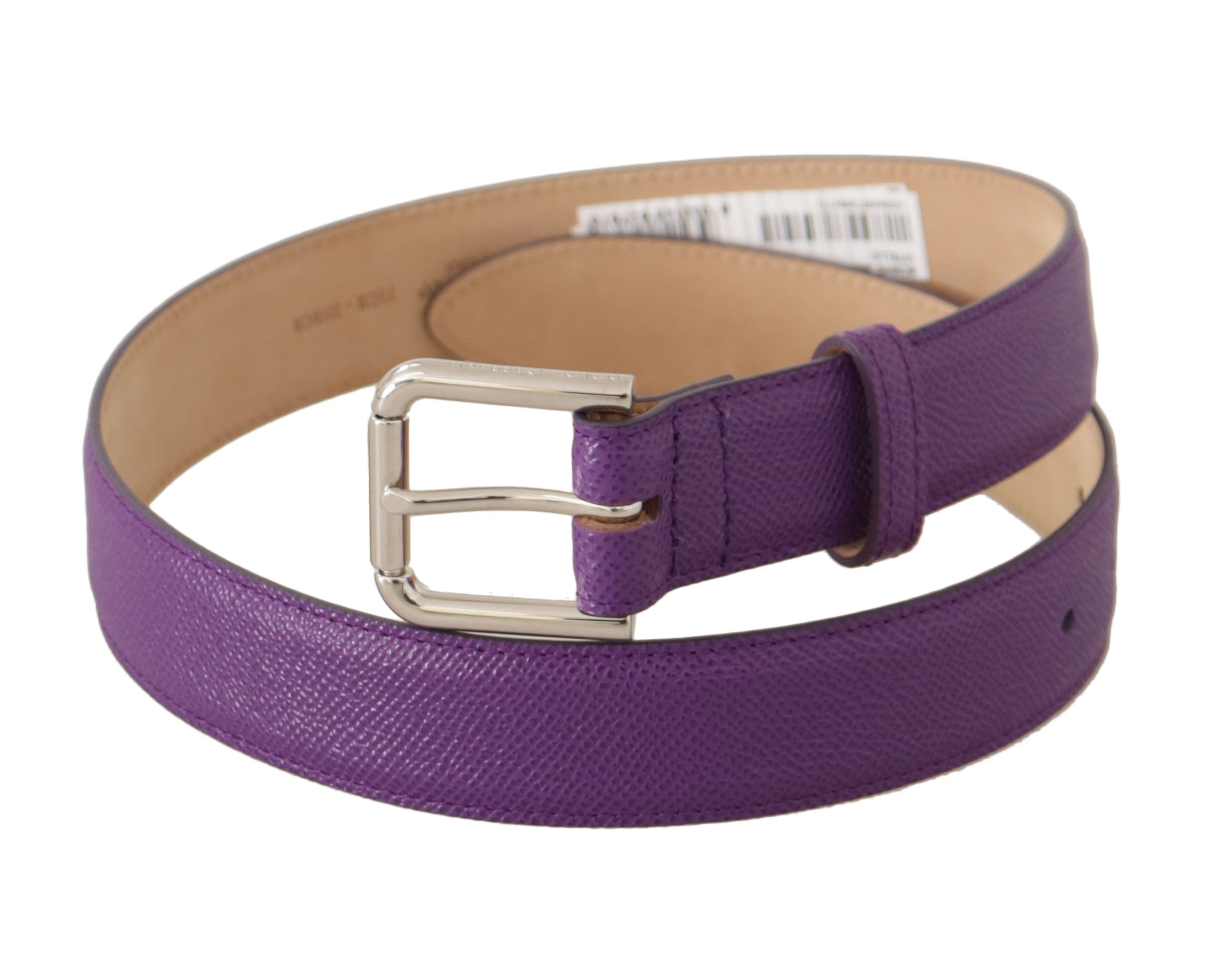 Dolce &amp; Gabbana Ceinture élégante en cuir violet avec boucle logo