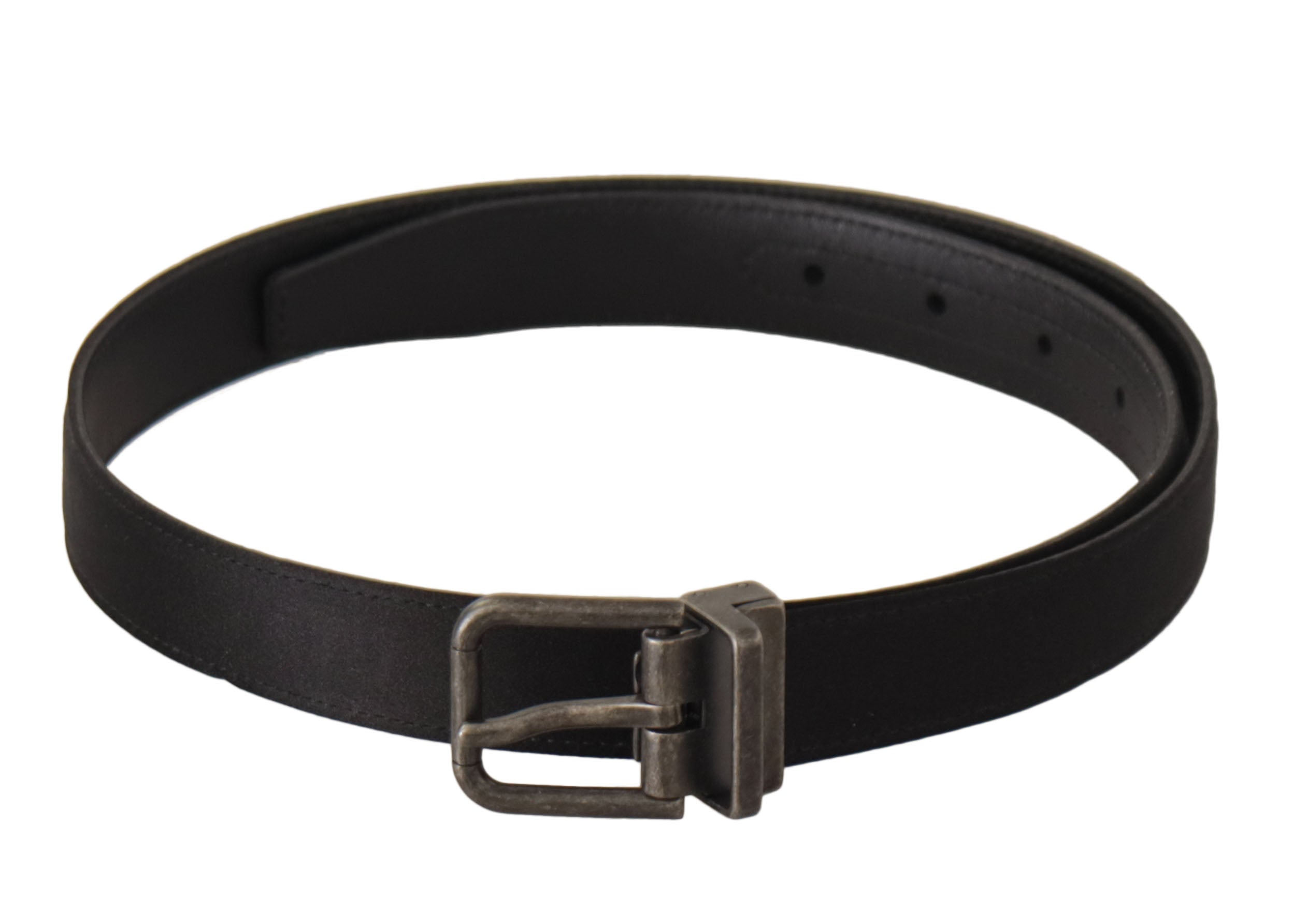 Dolce &amp; Gabbana Ceinture élégante en cuir noir avec boucle en métal