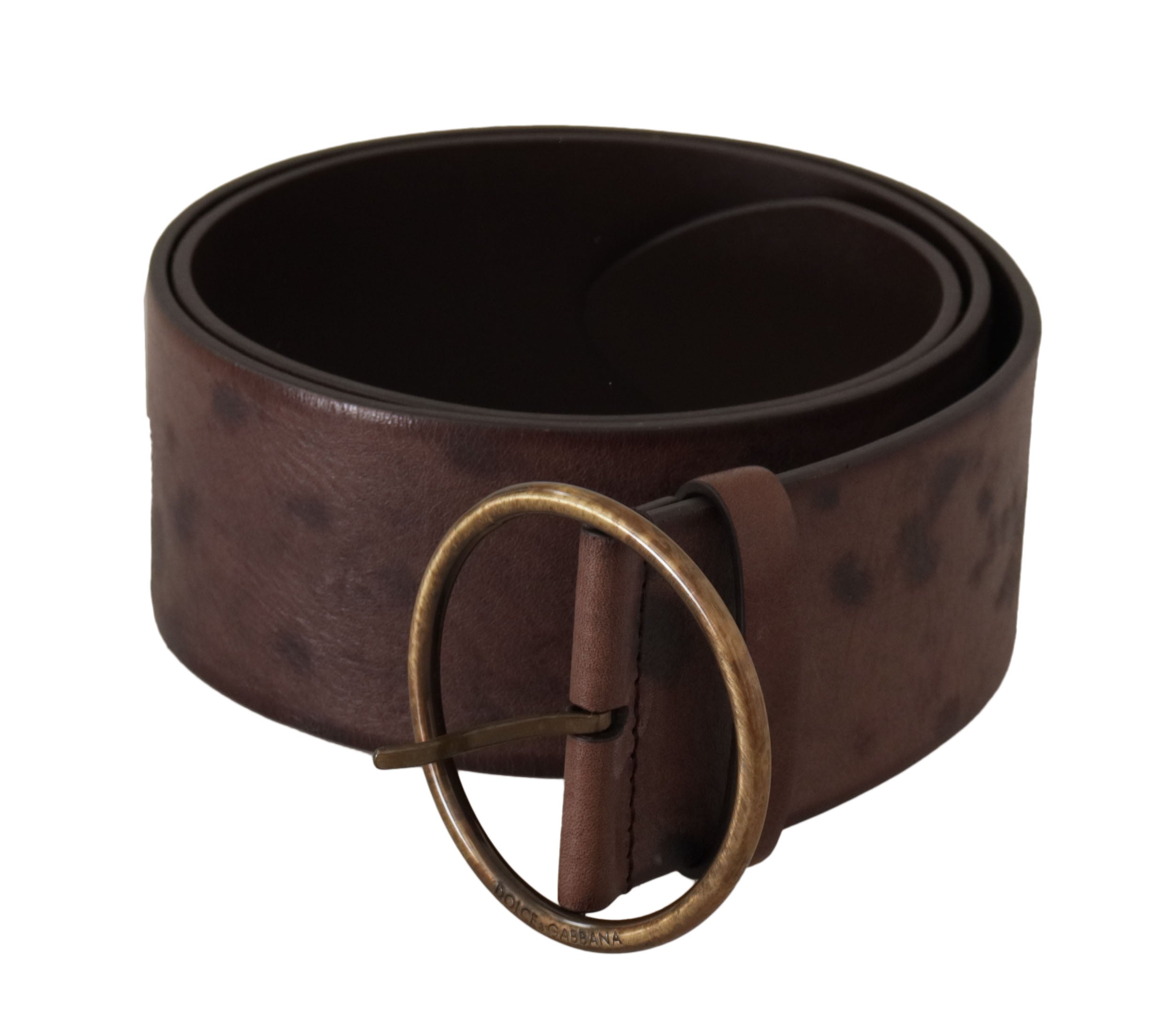 Dolce &amp; Gabbana Ceinture élégante en cuir marron foncé avec boucle logo