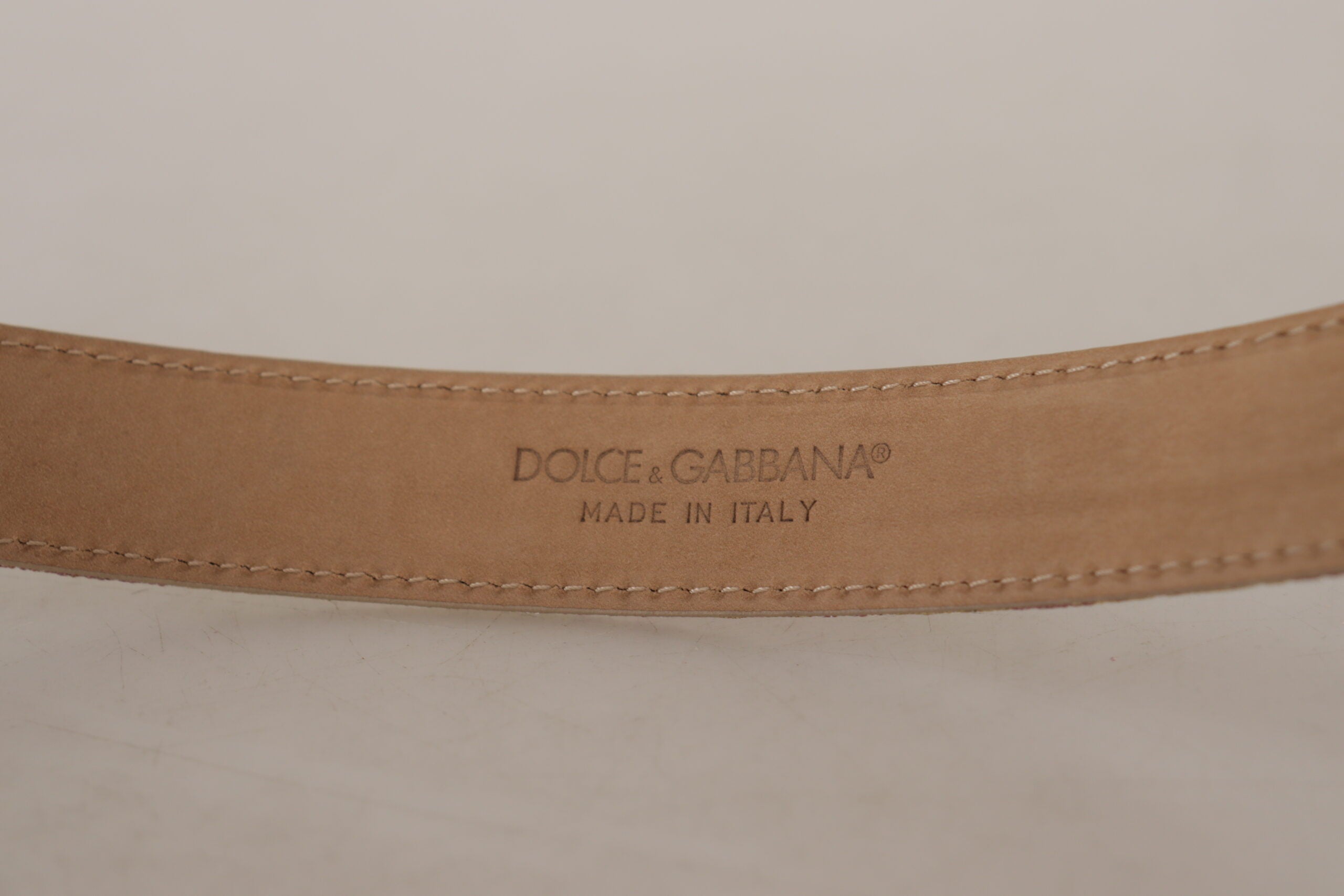 Dolce &amp; Gabbana Chic Ceinture en cuir doré et rose