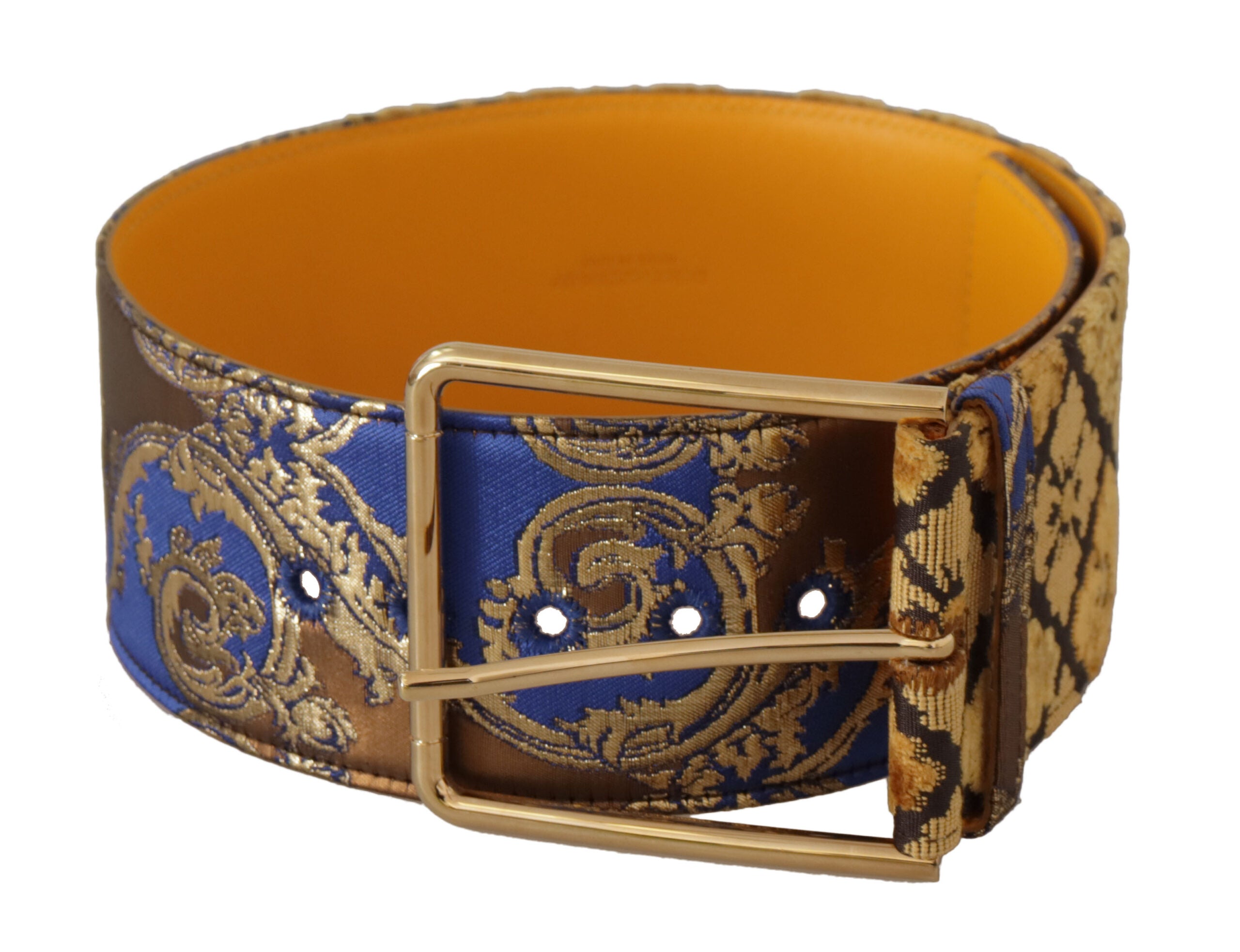 Dolce &amp; Gabbana Ceinture élégante en cuir bleu avec boucle en métal