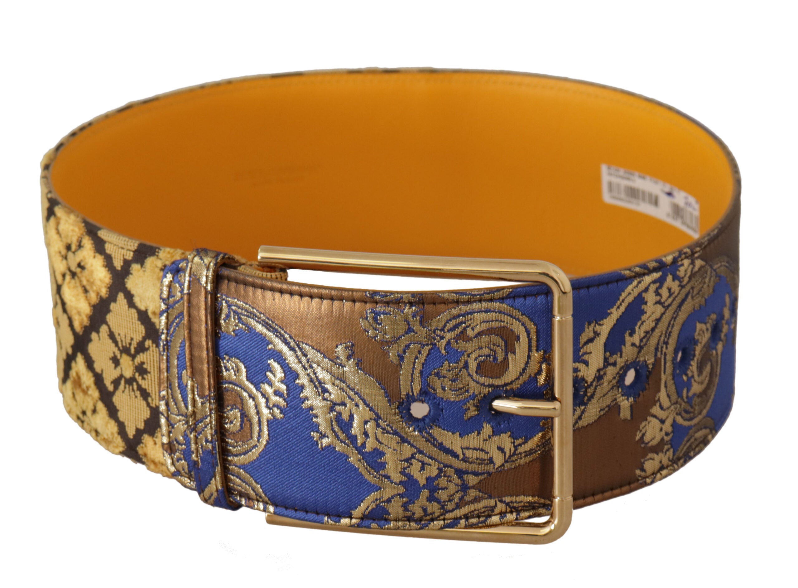 Dolce &amp; Gabbana Ceinture élégante en cuir bleu avec boucle en métal