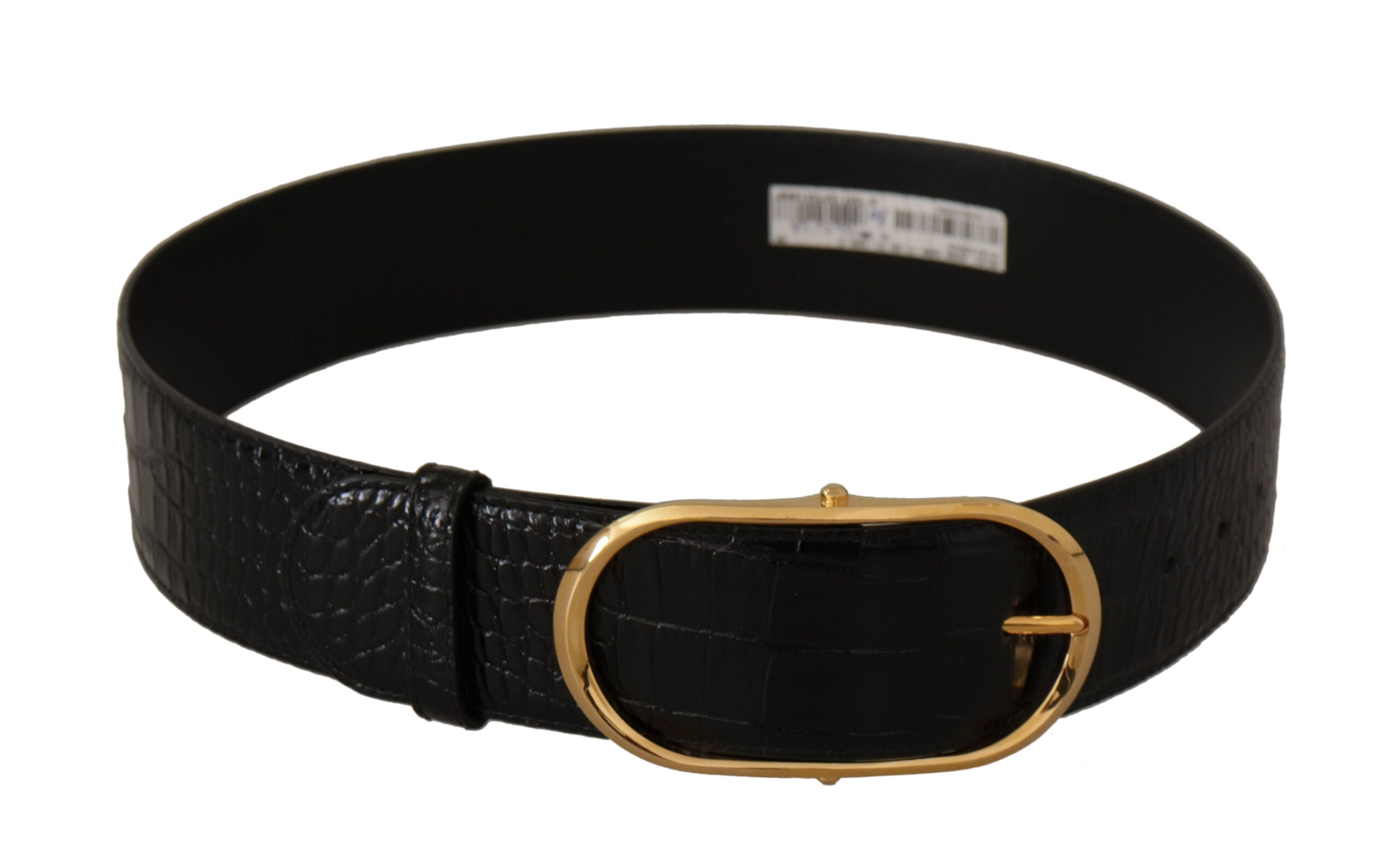 Dolce &amp; Gabbana Chic Ceinture à logo en cuir noir