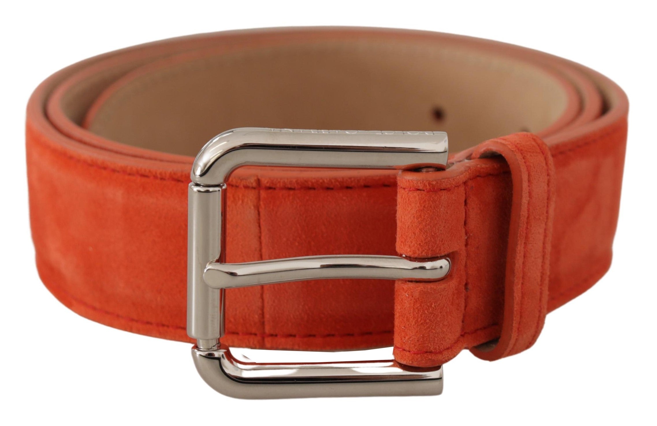 Dolce &amp; Gabbana Ceinture élégante en cuir suédé en orange vif