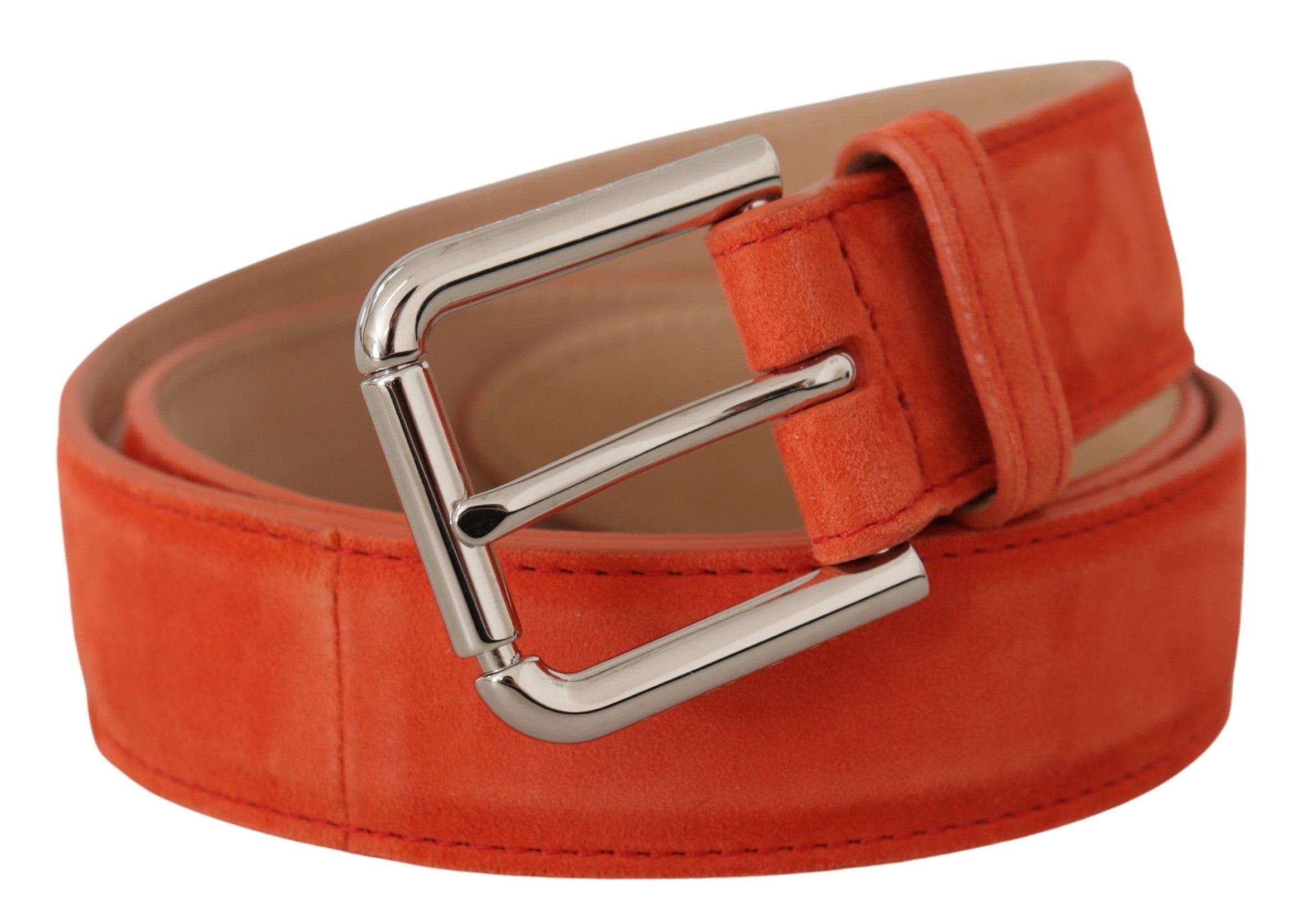 Dolce &amp; Gabbana Ceinture élégante en cuir suédé en orange vif