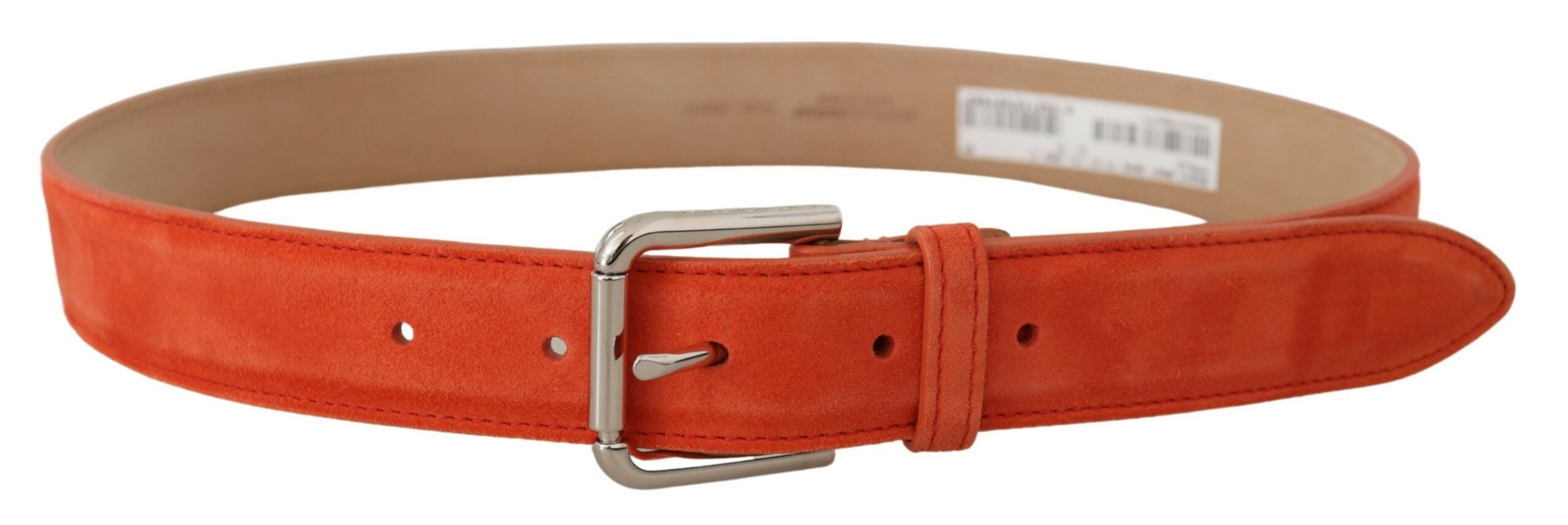 Dolce &amp; Gabbana Ceinture élégante en cuir suédé en orange vif