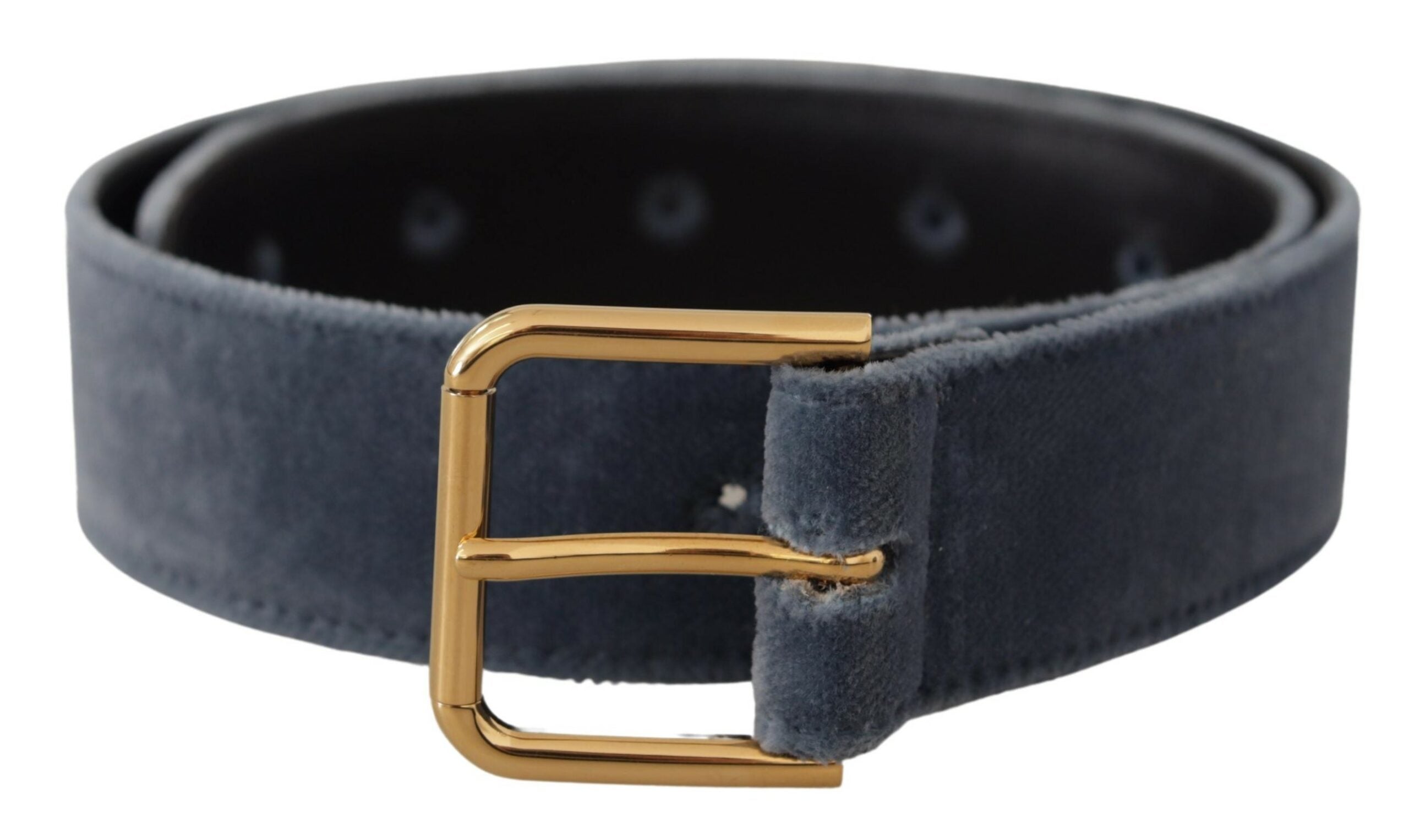 Dolce &amp; Gabbana Ceinture de créateur en velours bleu marine élégante