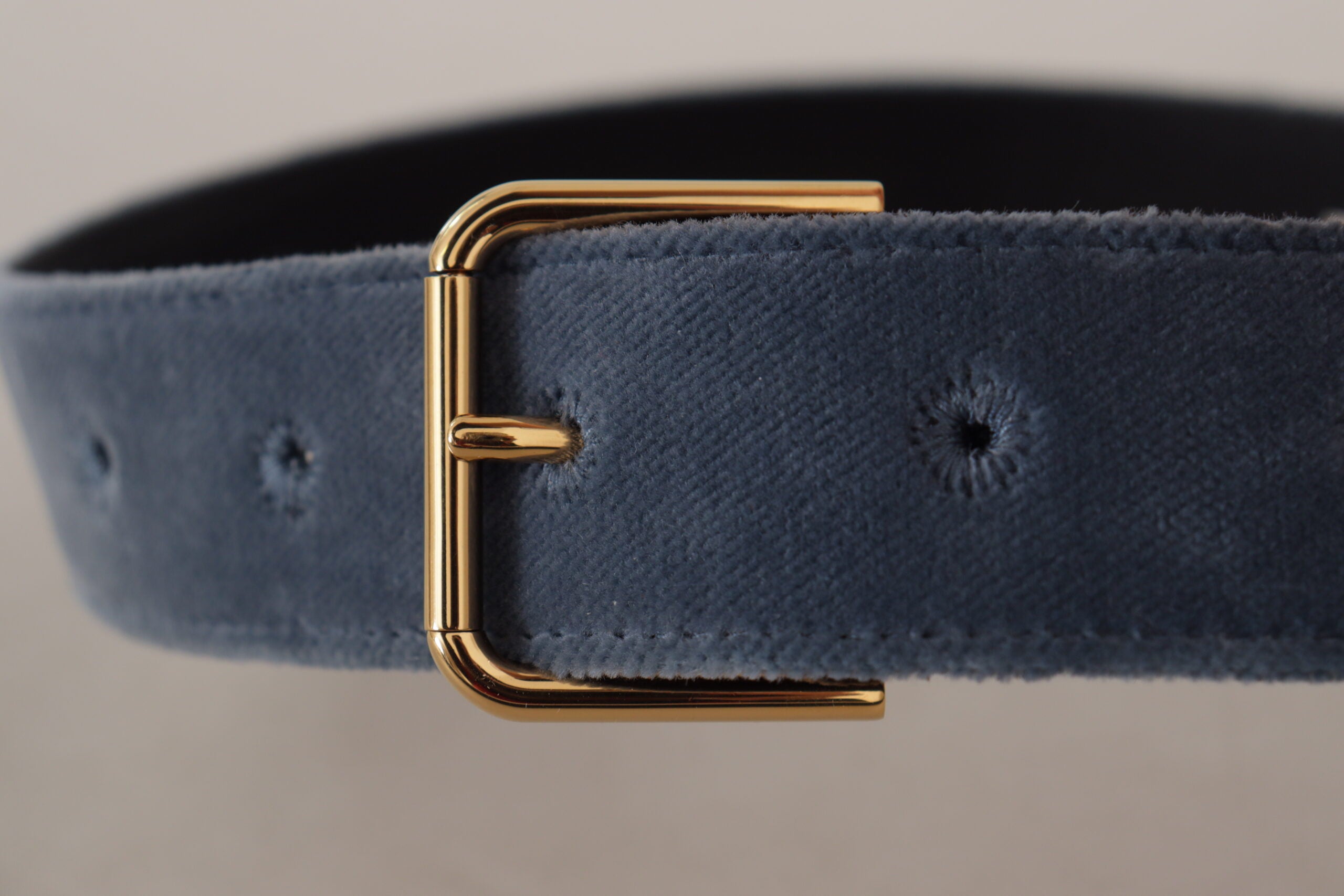 Dolce &amp; Gabbana Ceinture de créateur en velours bleu marine élégante