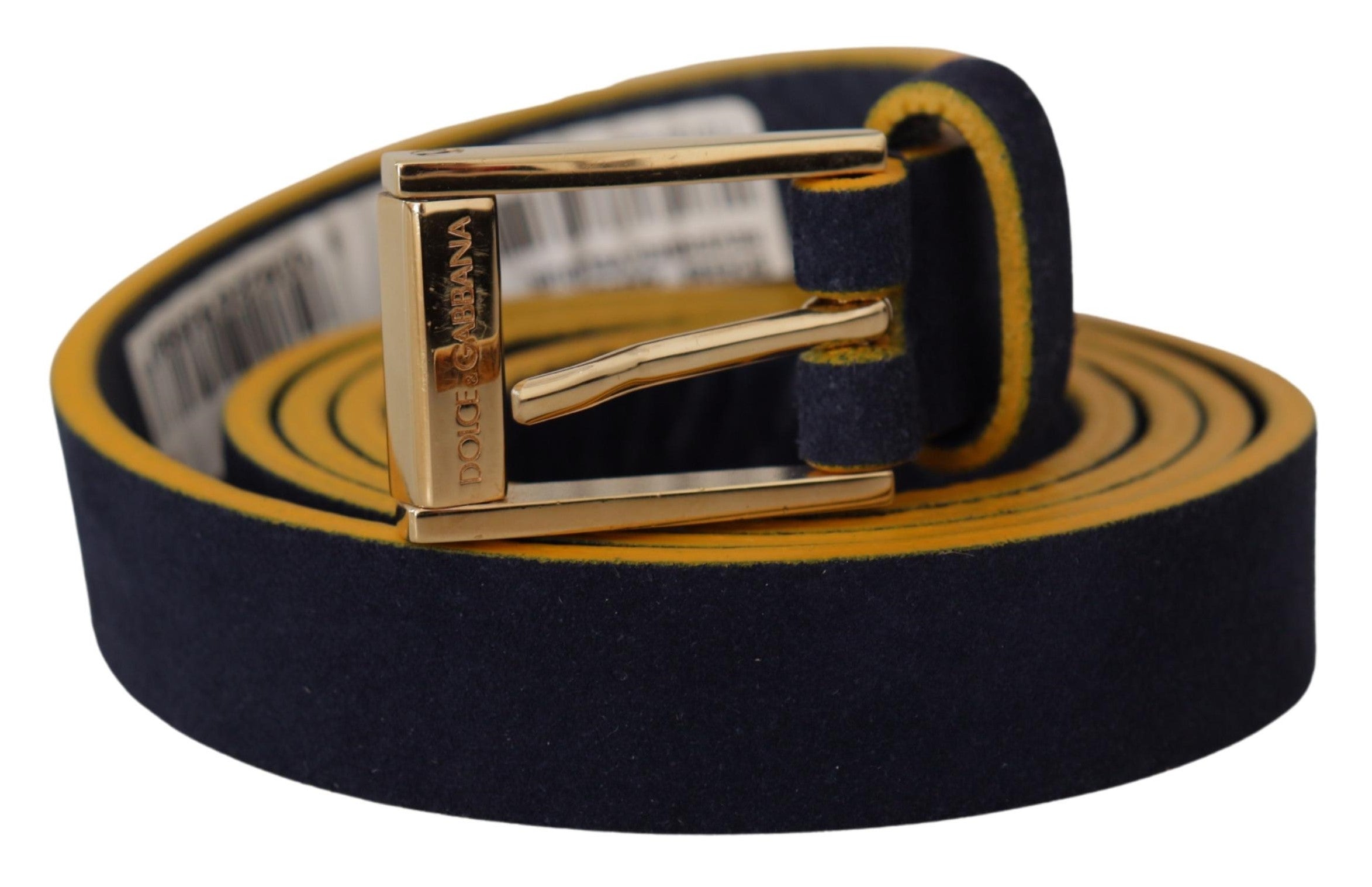 Dolce &amp; Gabbana Chic Ceinture à boucle avec logo en daim bleu