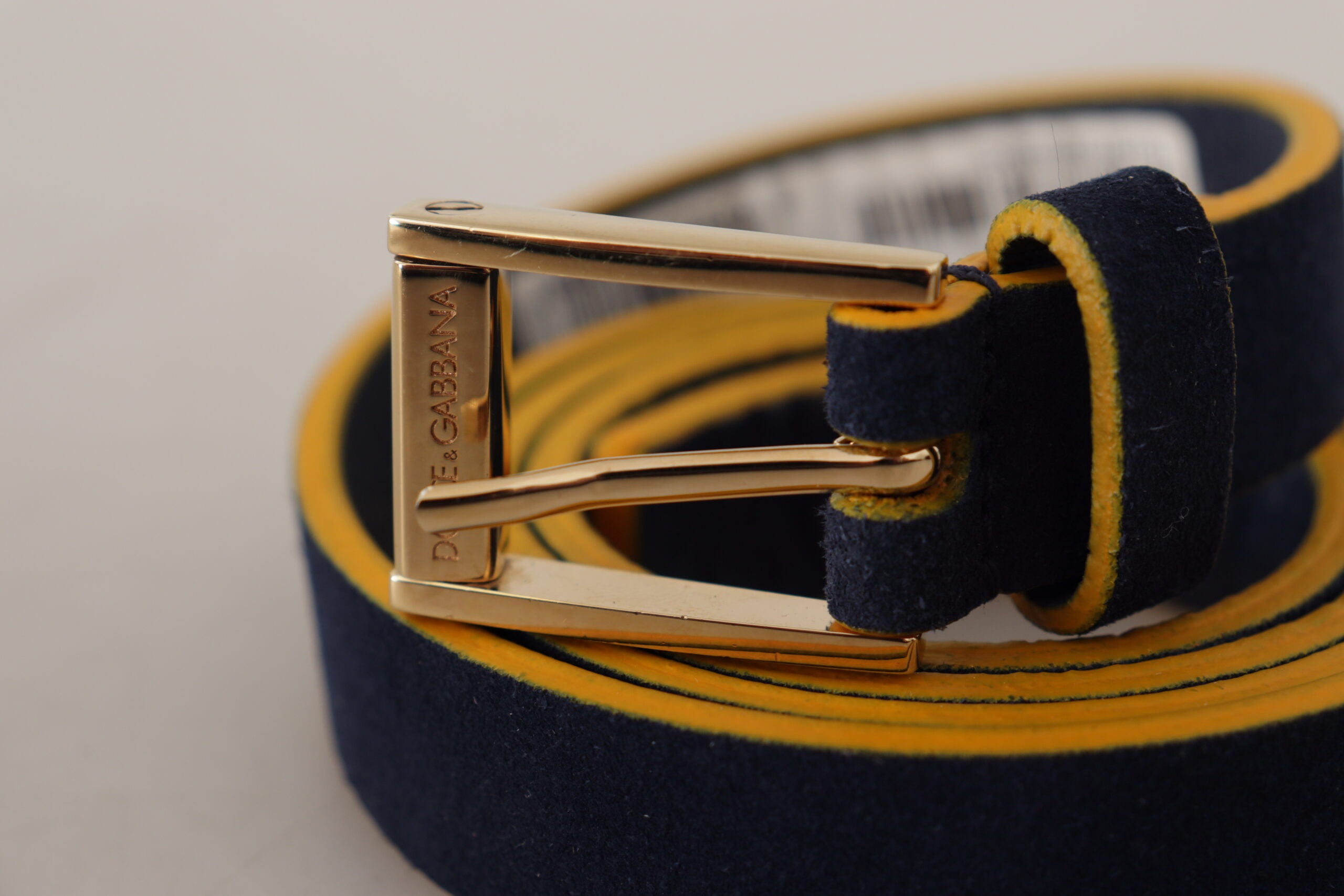 Dolce &amp; Gabbana Chic Ceinture à boucle avec logo en daim bleu