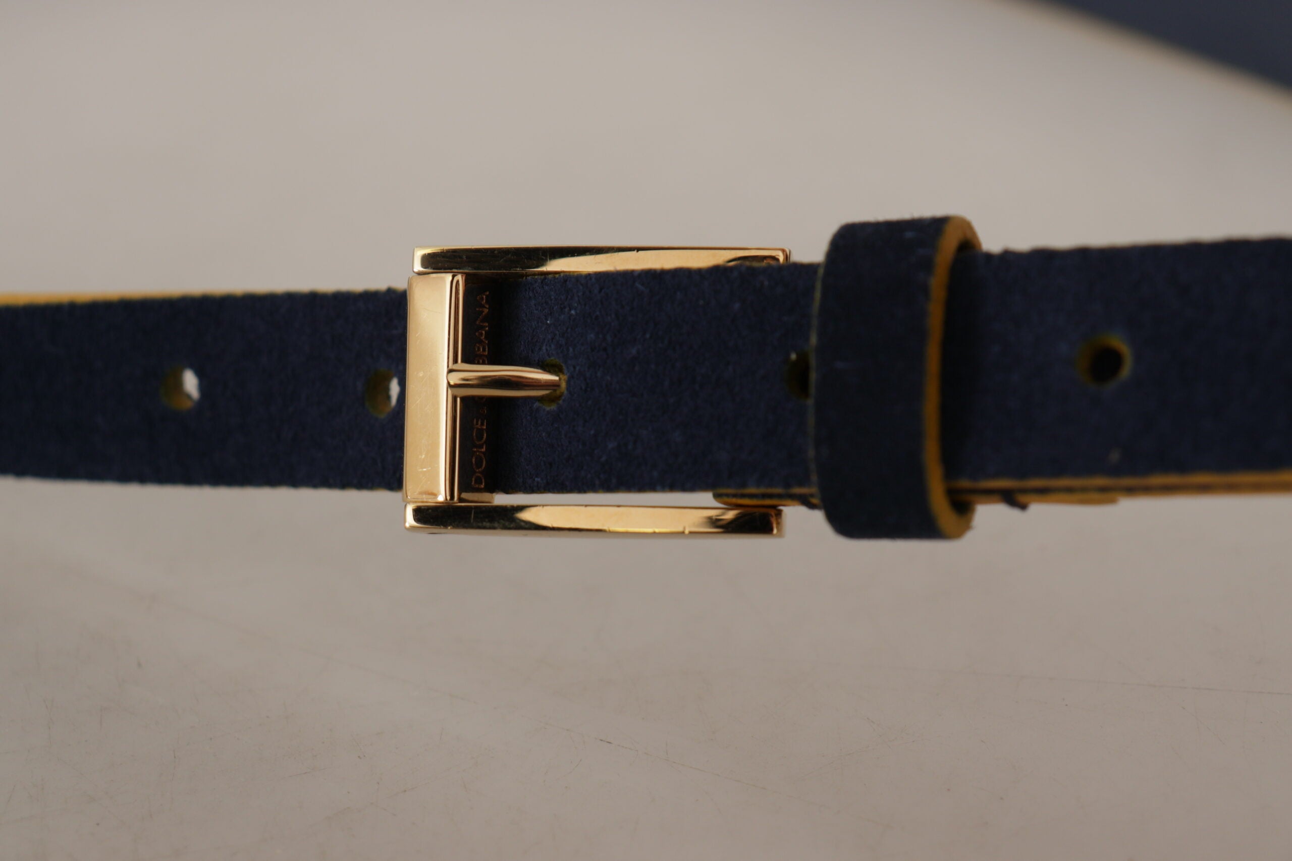 Dolce &amp; Gabbana Chic Ceinture à boucle avec logo en daim bleu