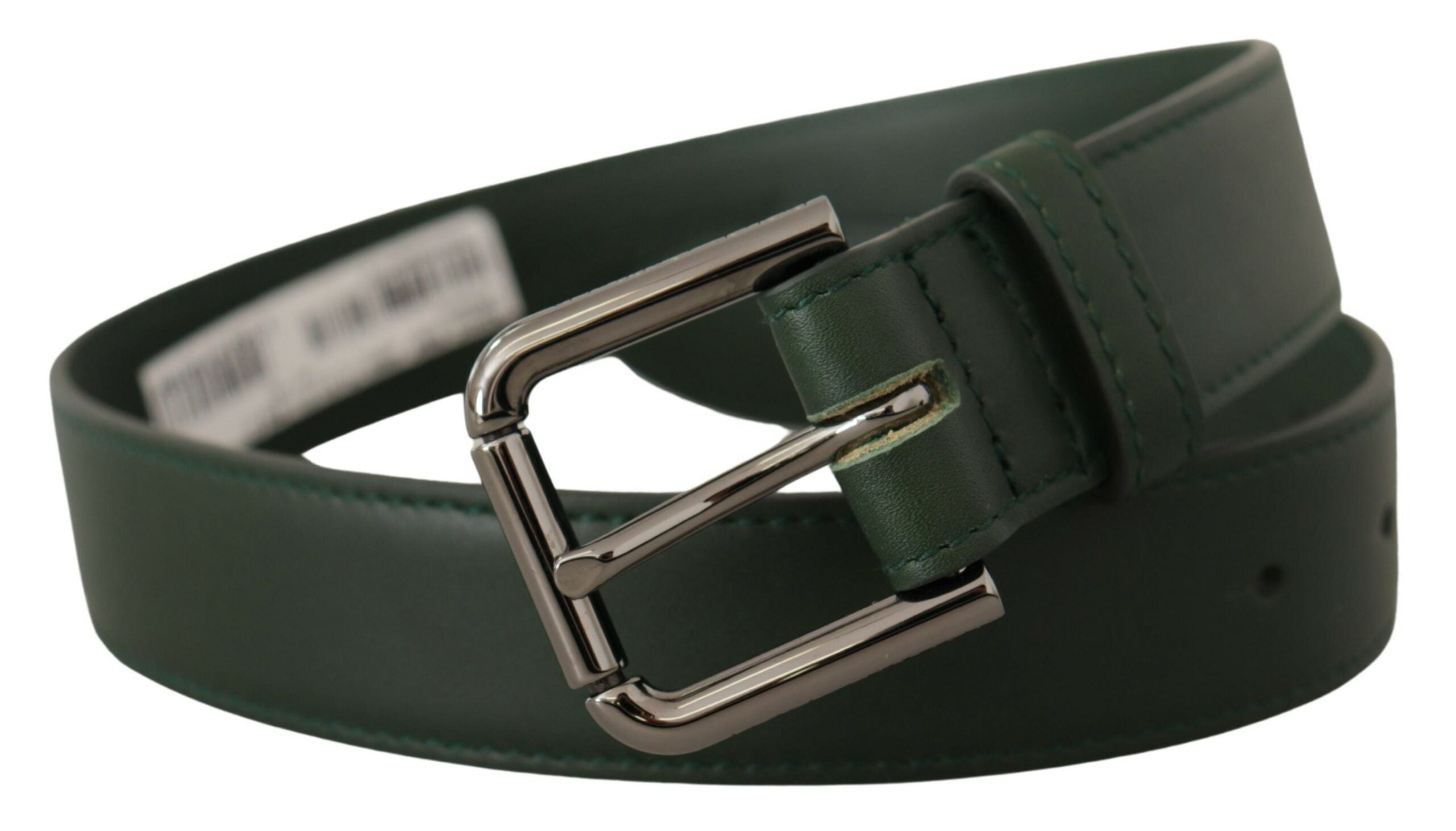 Dolce &amp; Gabbana Ceinture élégante en cuir vert foncé avec boucle logo