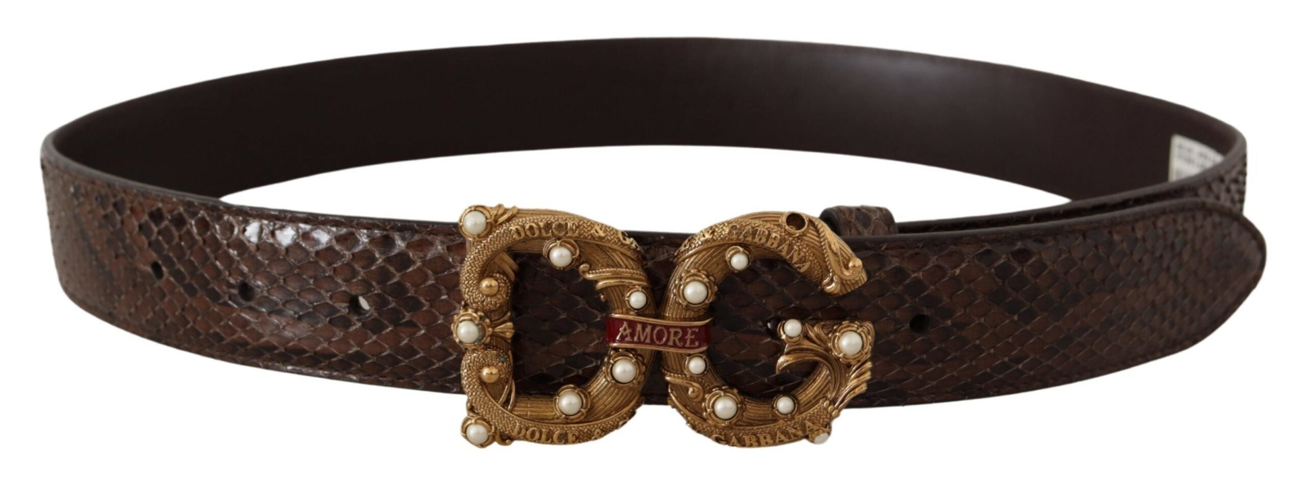 Dolce &amp; Gabbana Ceinture élégante en cuir peau de serpent