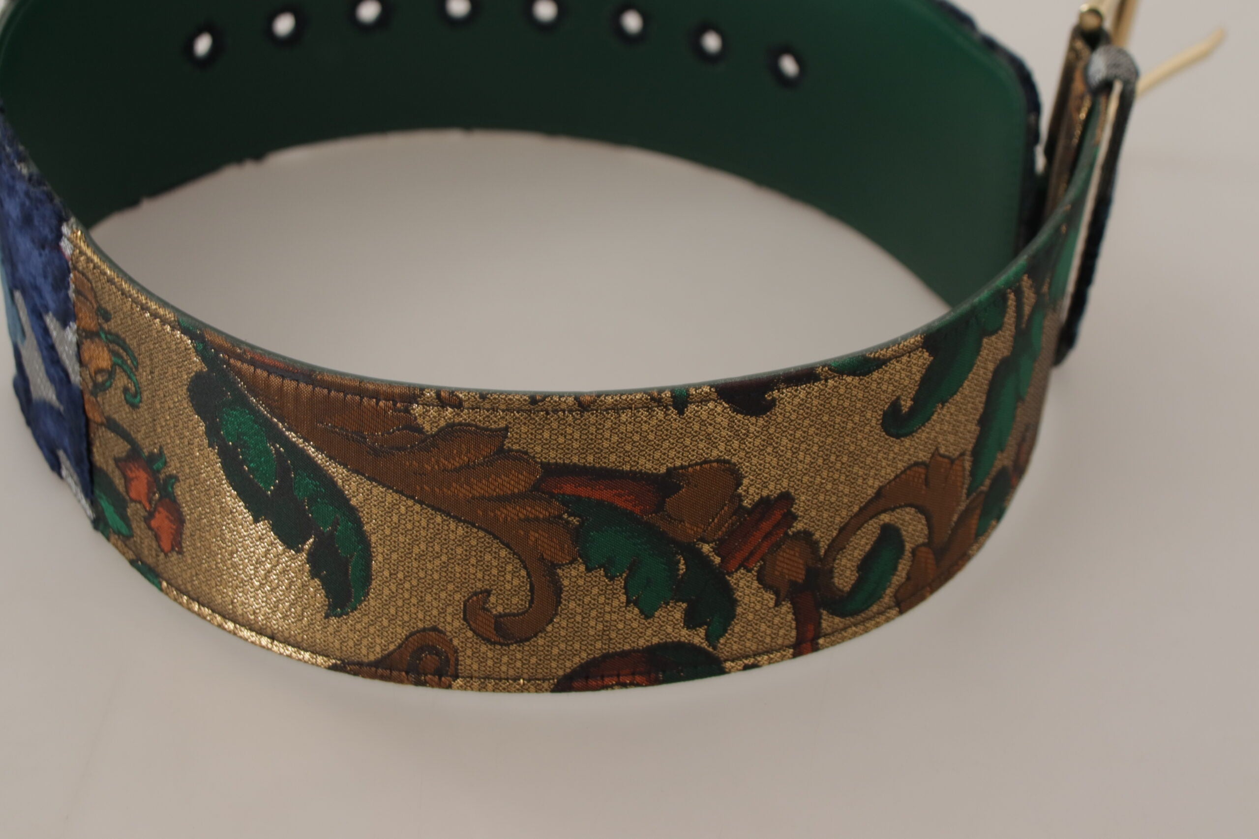 Dolce & Gabbana Elegant Green Leather Belt with Logo Buckle