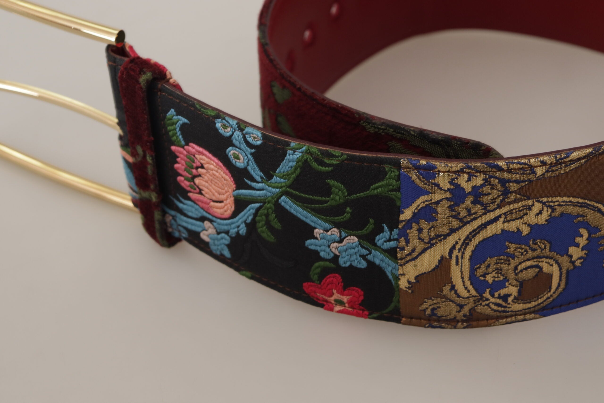 Ceinture en cuir multicolore à logo gravé Dolce &amp; Gabbana