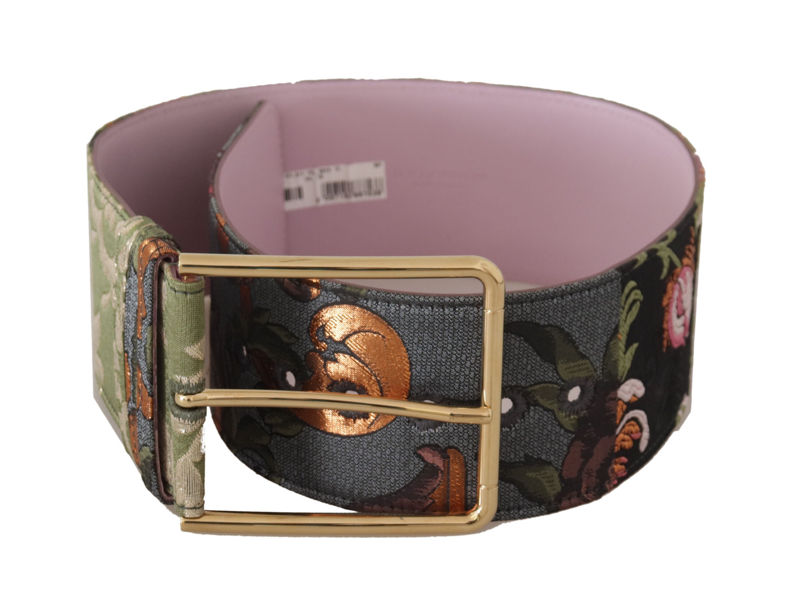 Dolce &amp; Gabbana Ceinture élégante en toile et cuir multicolore