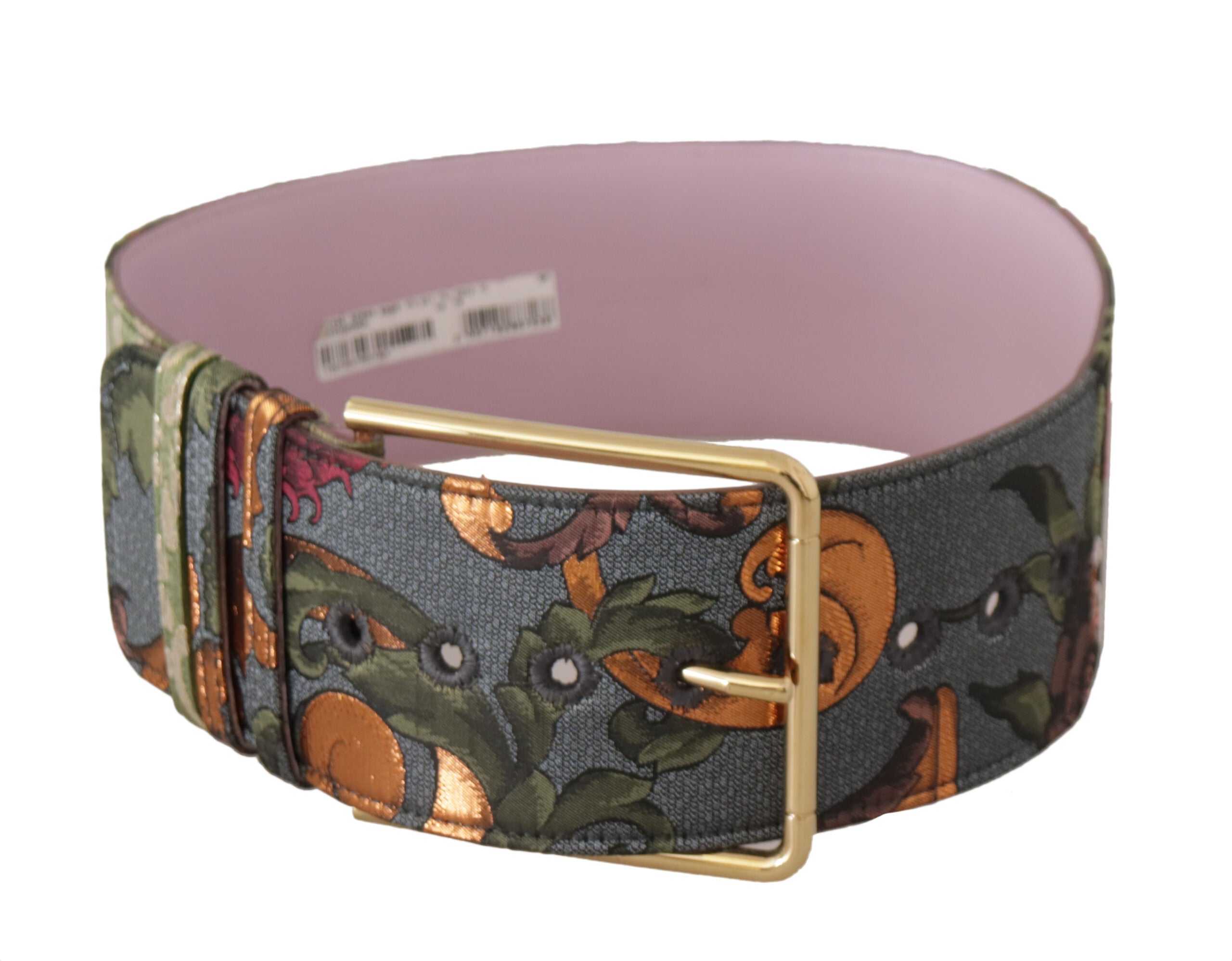 Dolce &amp; Gabbana Ceinture élégante en toile et cuir multicolore