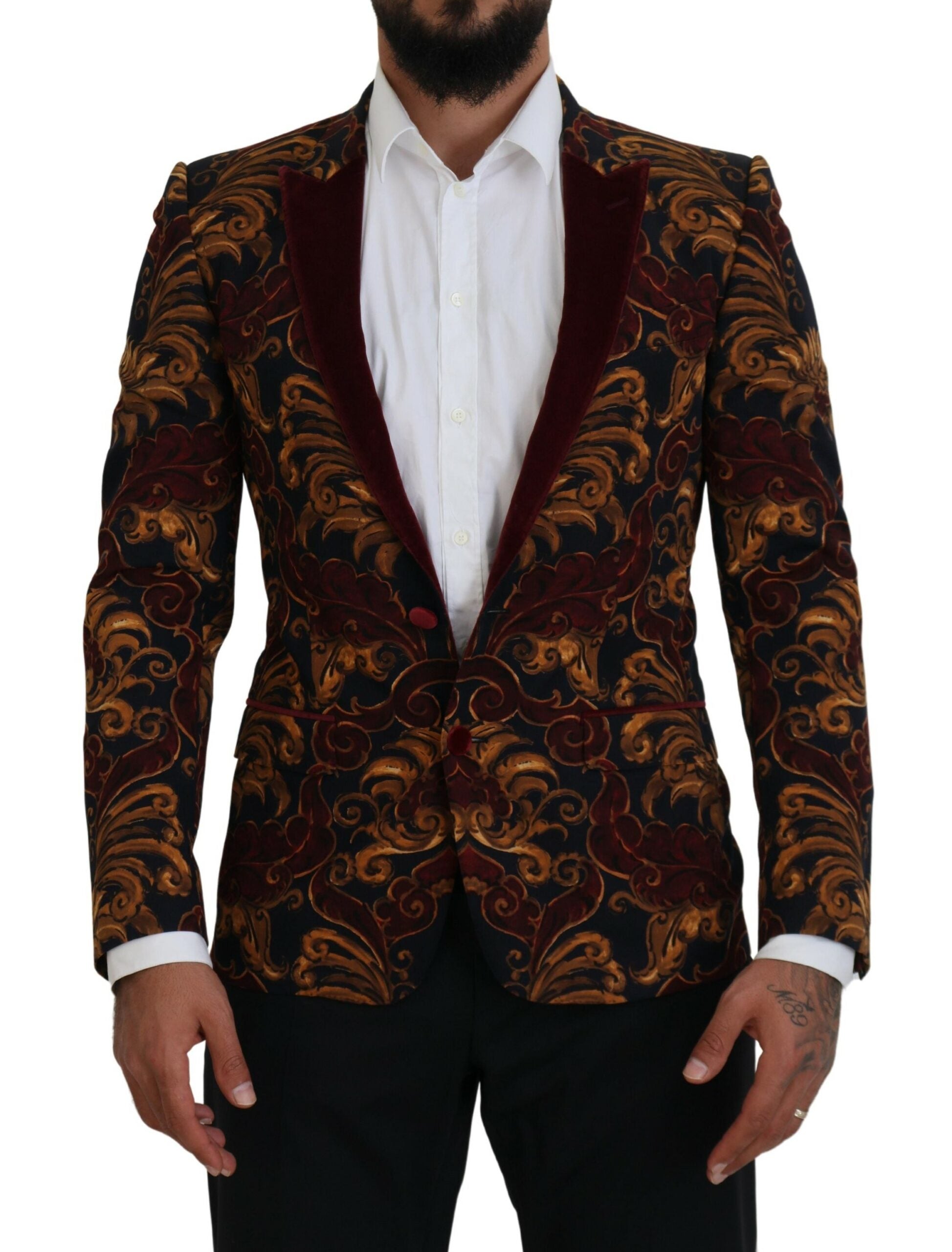 Dolce &amp; Gabbana Blazer élégant en laine mélangée multicolore