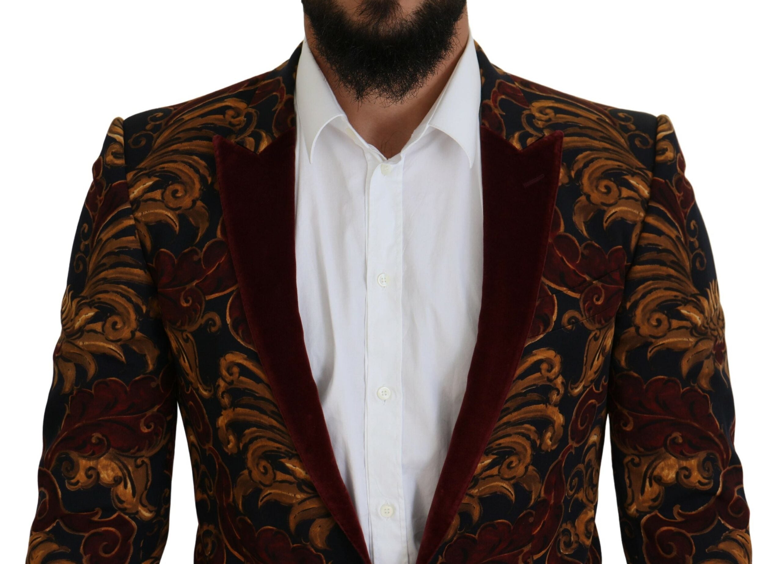 Dolce &amp; Gabbana Blazer élégant en laine mélangée multicolore