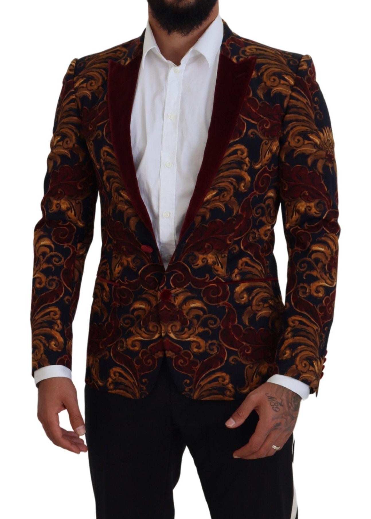 Dolce &amp; Gabbana Blazer élégant en laine mélangée multicolore